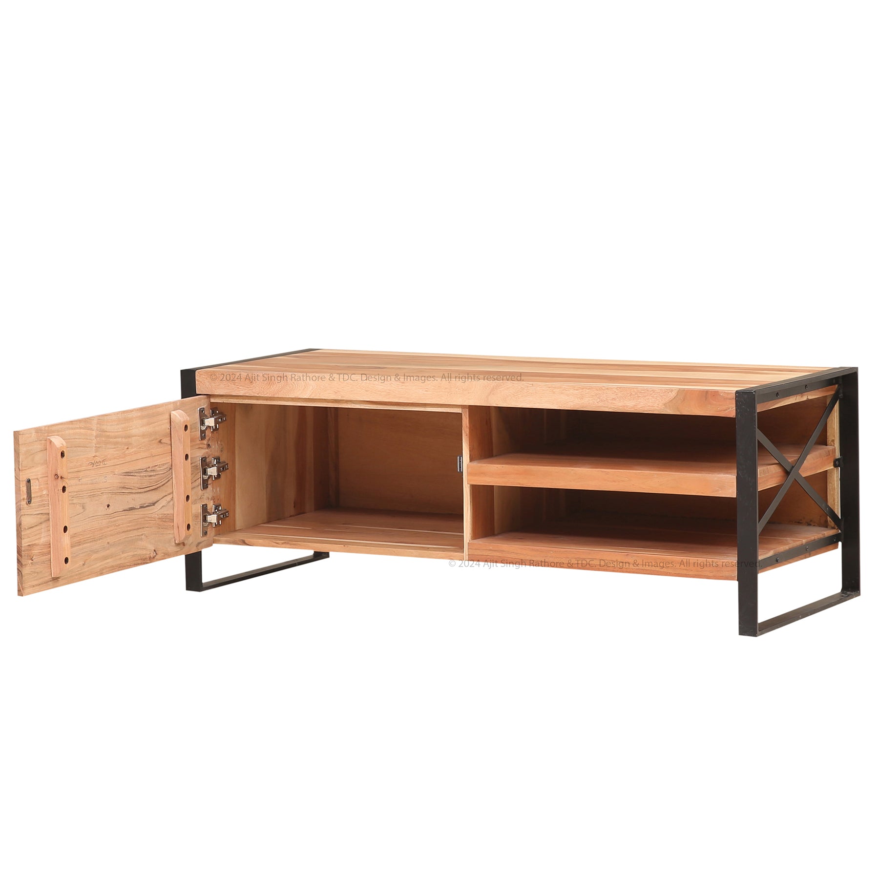 North Ogdensburg - Industrial Solid Wood TV Console