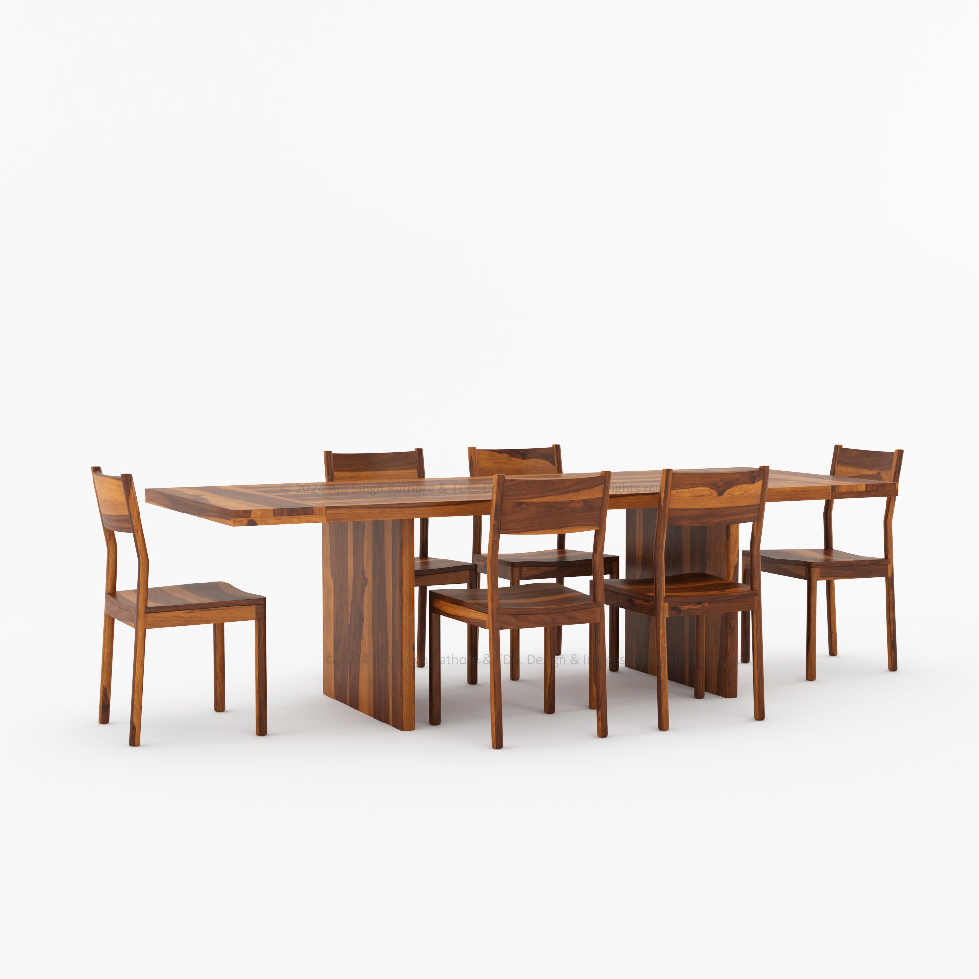 Charlotte Rustic Solid Wood Dining Table and Chair Set