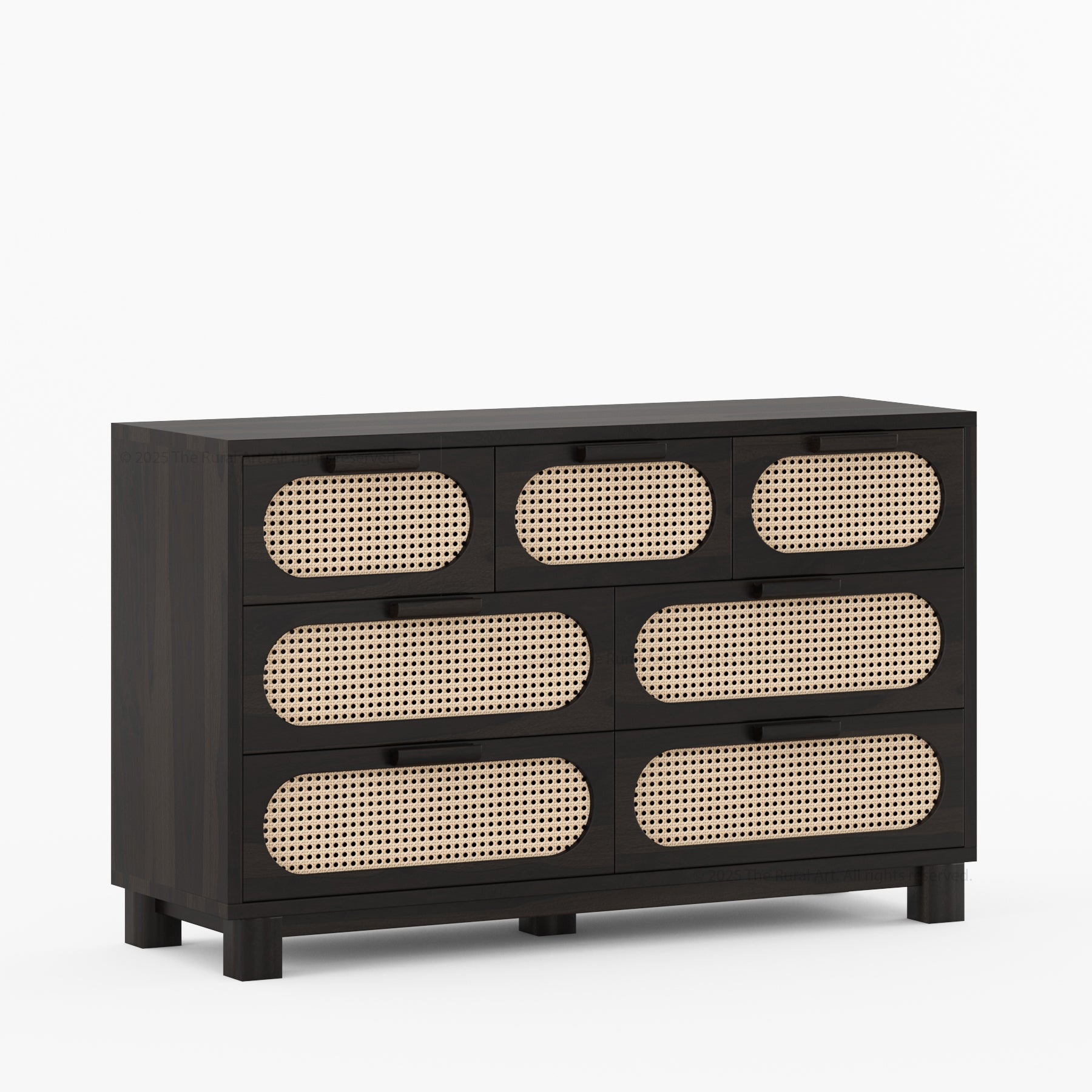 Davis Solid Wood Dresser with Woven Cane Details