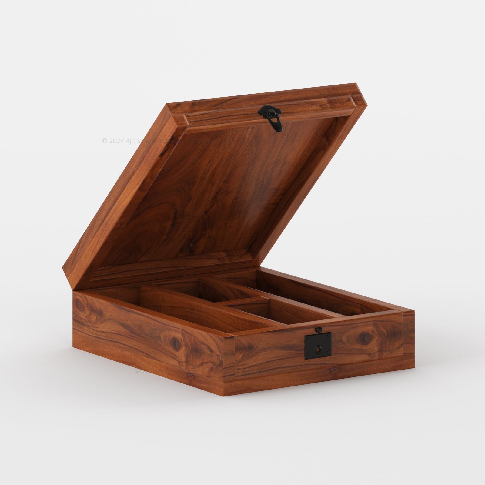 Heritage Solid Wood Wine & Glass Storage Box