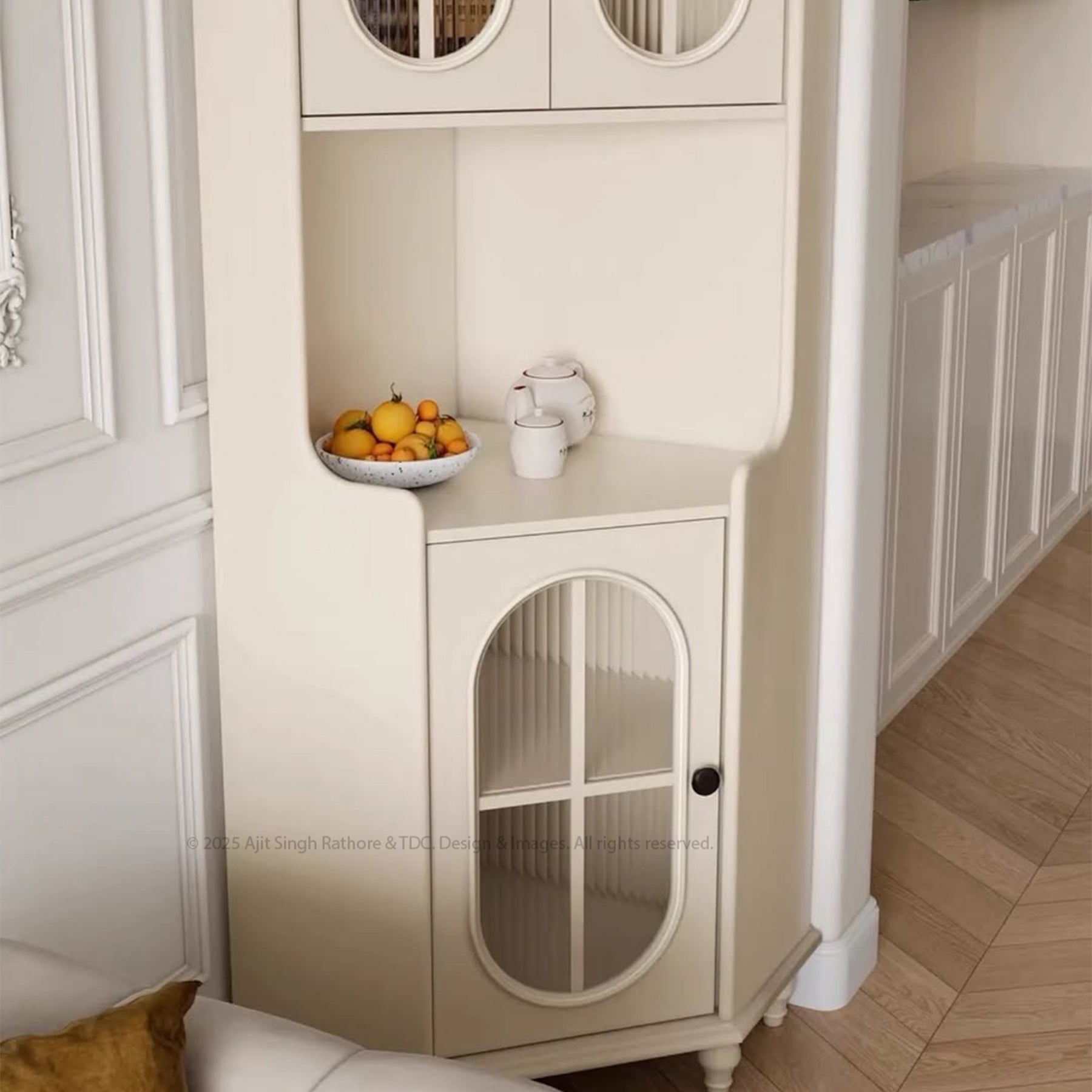 Dothan Classic Corner Display Cabinet Bookcase