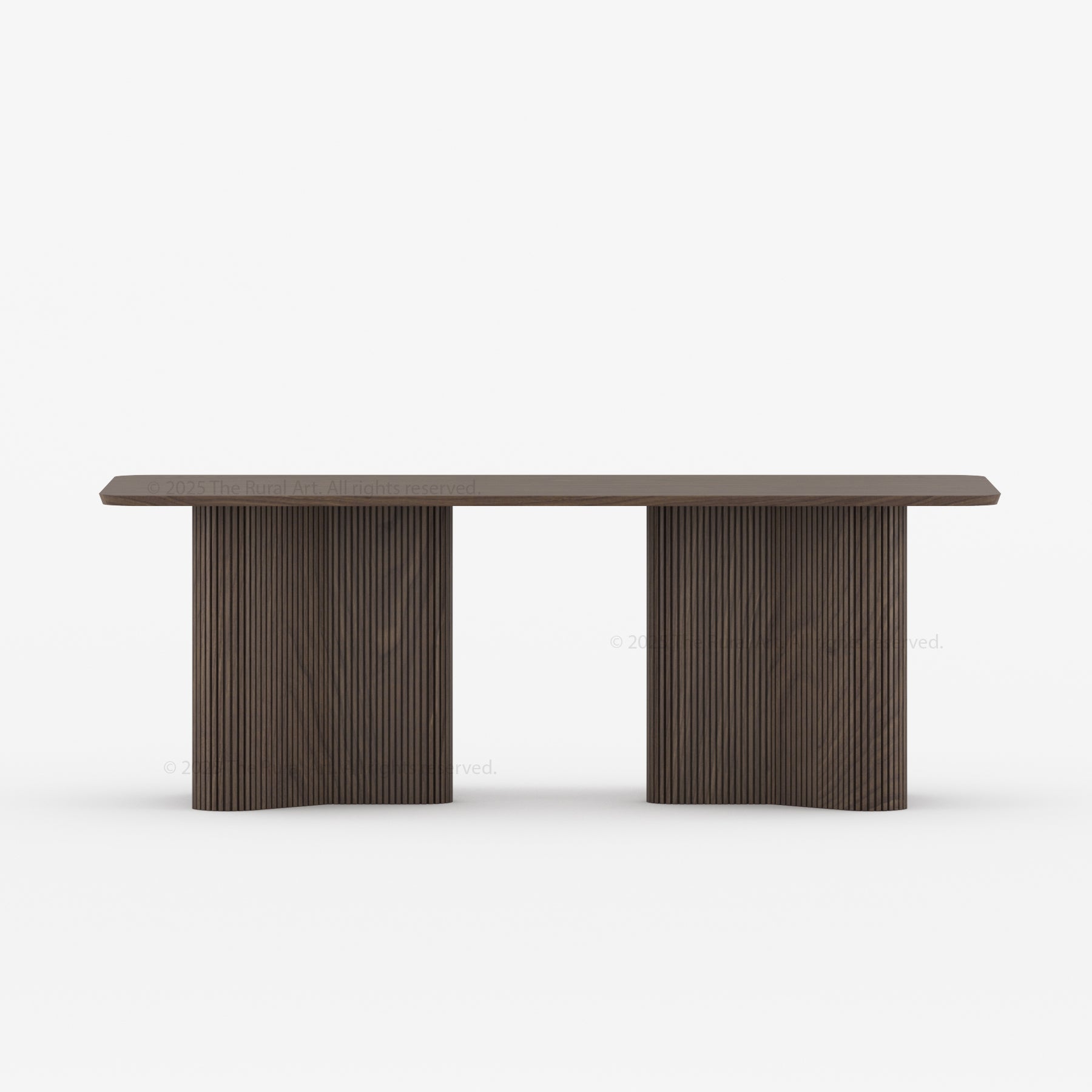 Valdez Fluted Solid Wood Dining Table with Wood or Marble Top