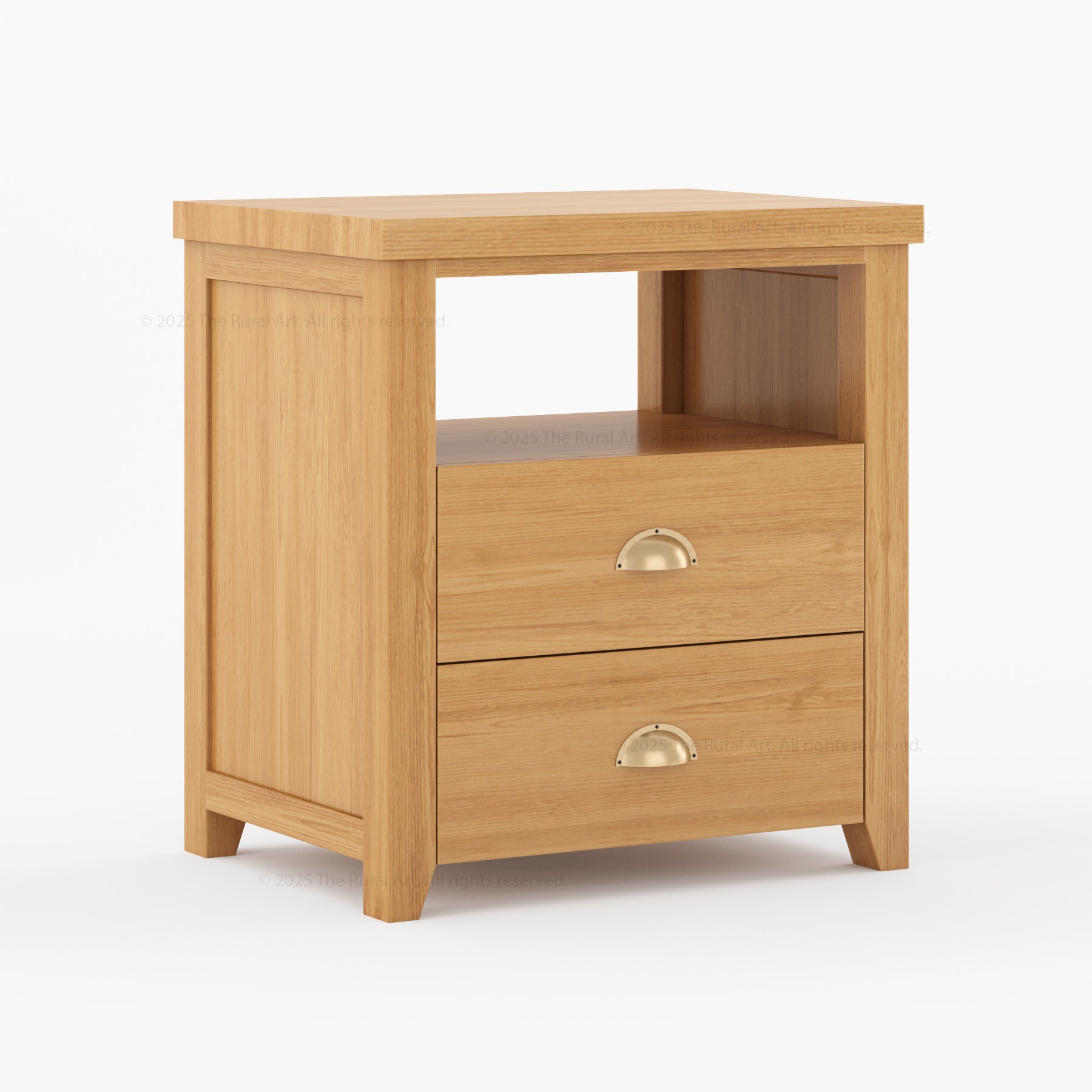 Baytown Solid Wood Nightstand with Drawer and Open Shelf