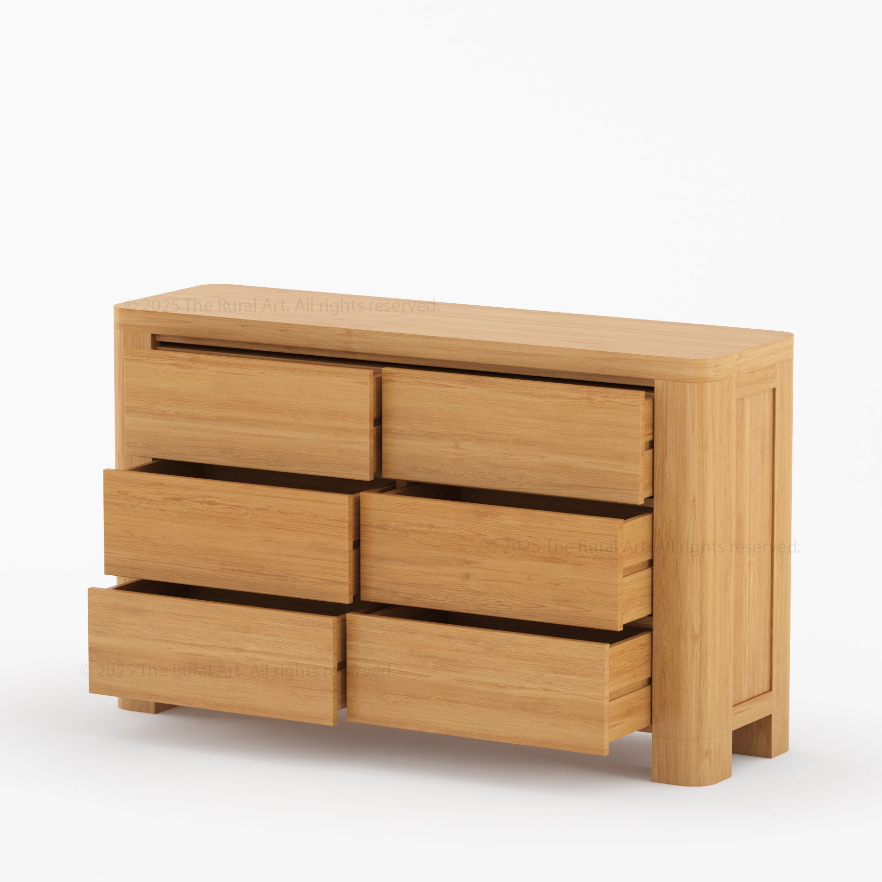 Levittown Solid Wood 6-Drawer Dresser Storage Chest