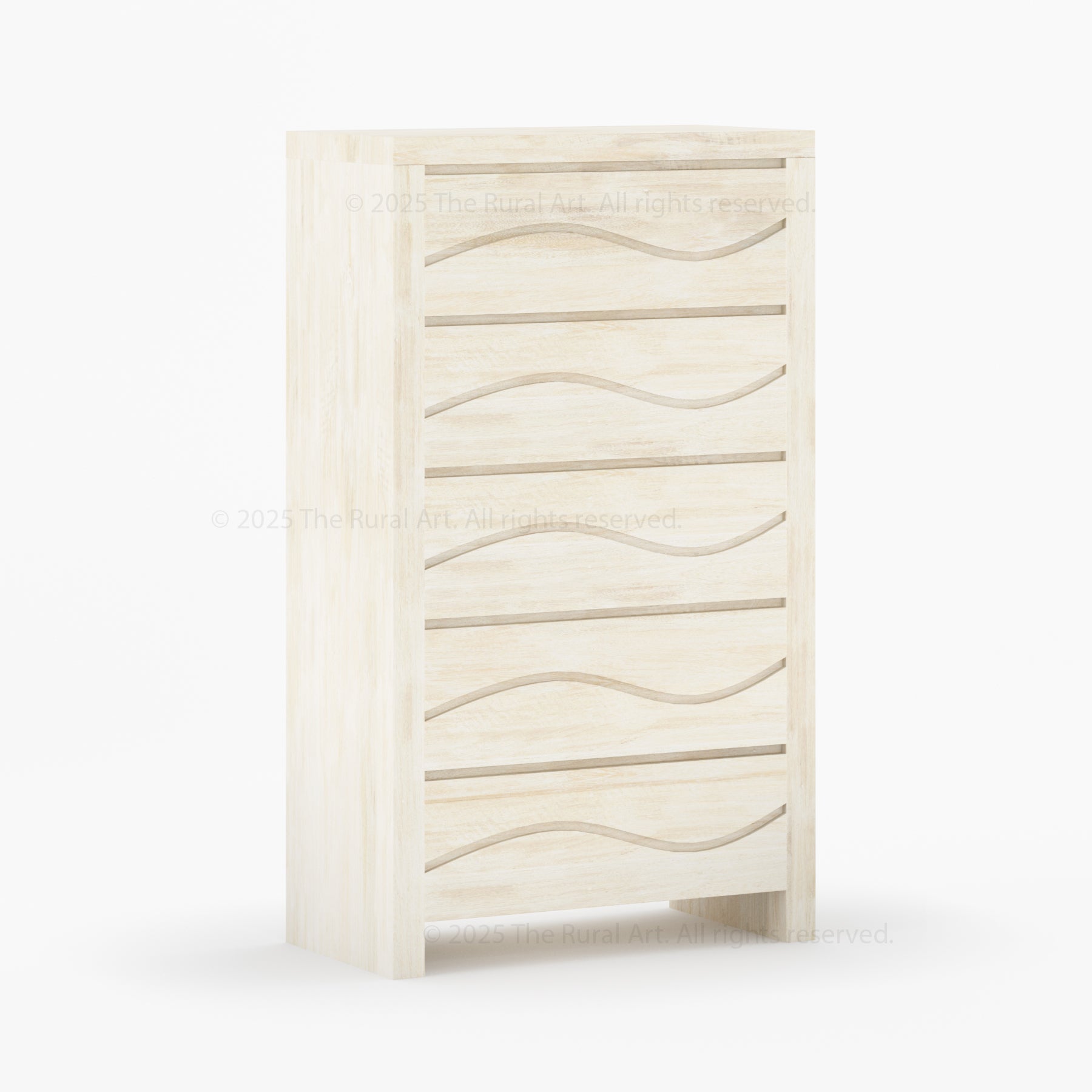 Seabrook Real Wood Drawer Dresser with Wave-Carved Fronts