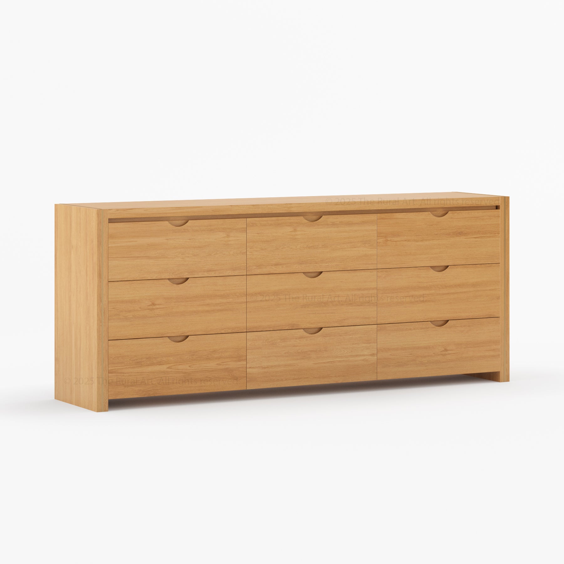 Branson Solid Wood Tall Dresser with Brass Inlay Accents