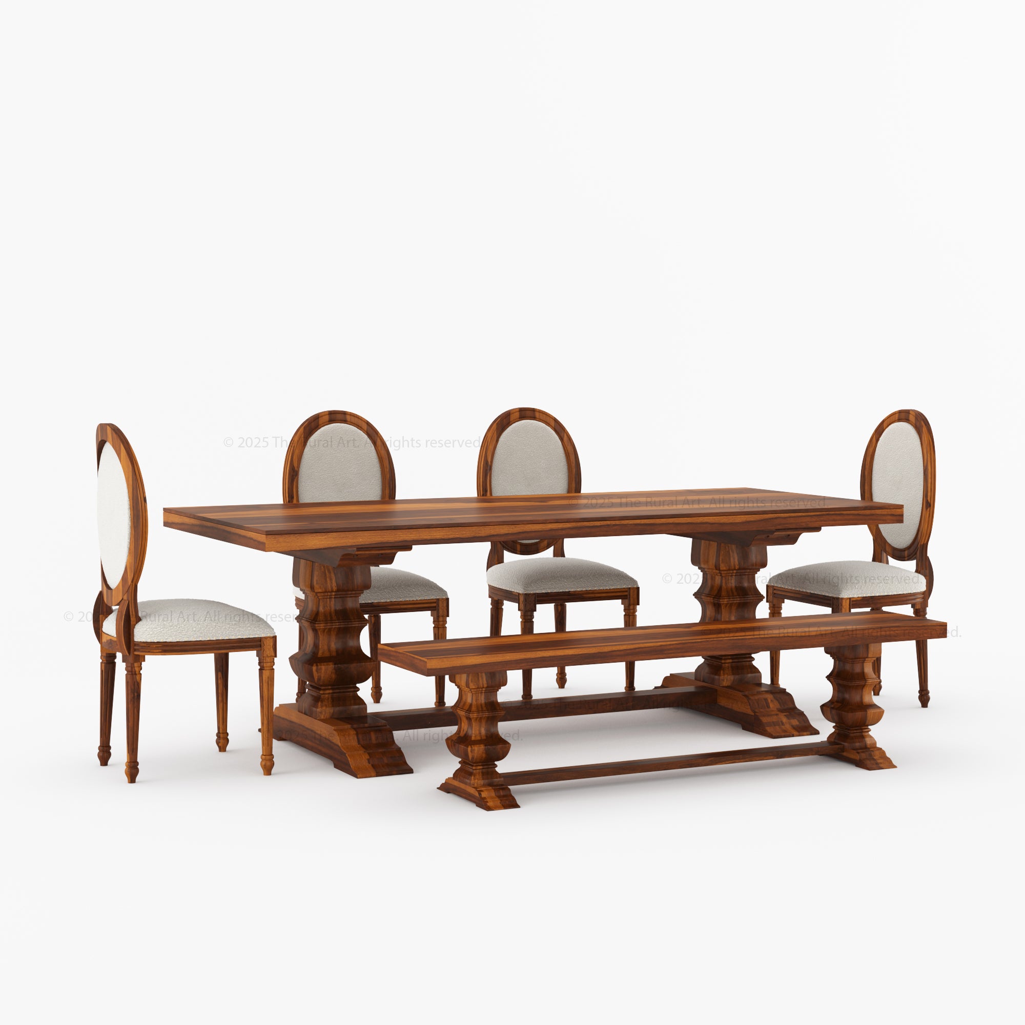 Crossett Solid Wood Dining Table Set with Upholstered Chairs Optional Bench