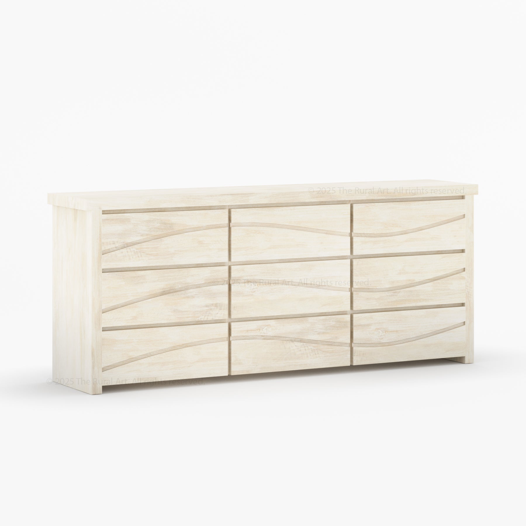 Seabrook Real Wood Drawer Dresser with Wave-Carved Fronts