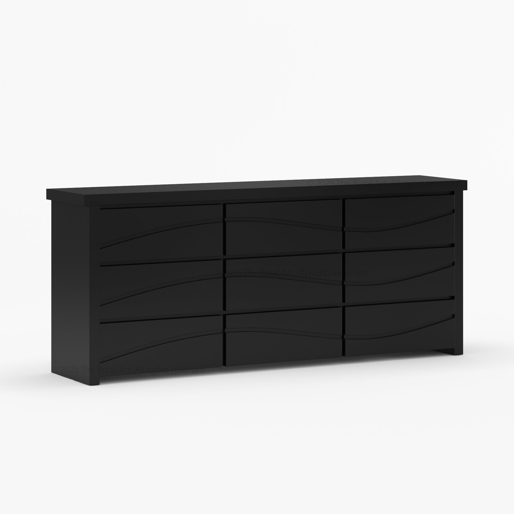 Seabrook Real Wood Drawer Dresser with Wave-Carved Fronts