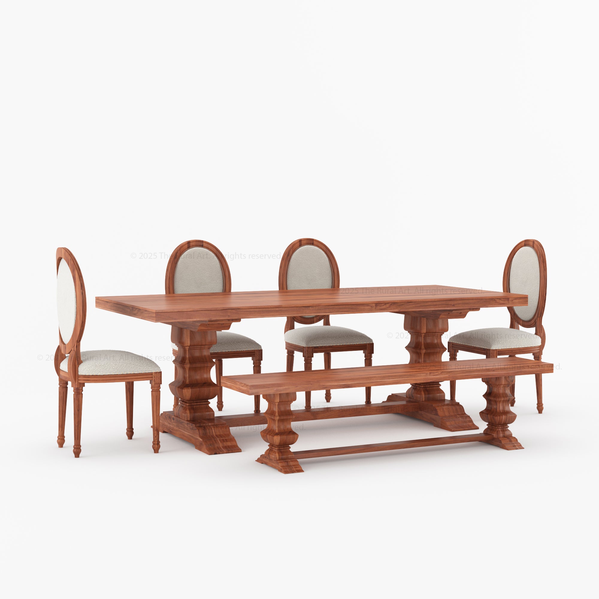 Crossett Solid Wood Dining Table Set with Upholstered Chairs Optional Bench