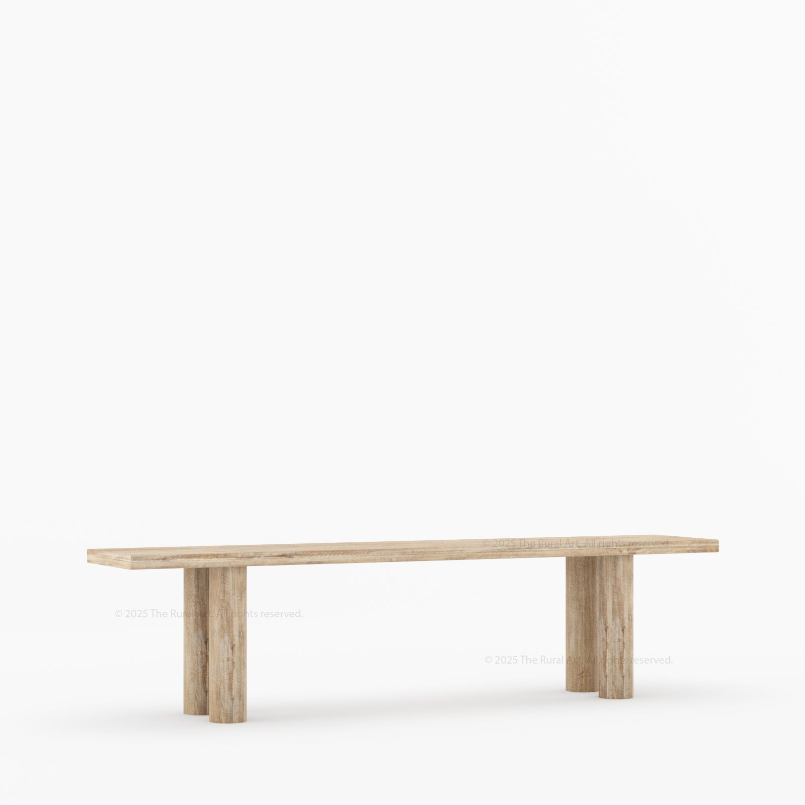 New York Modern Dining Bench | Solid Wood with Sculptural Legs & Inlay Accents