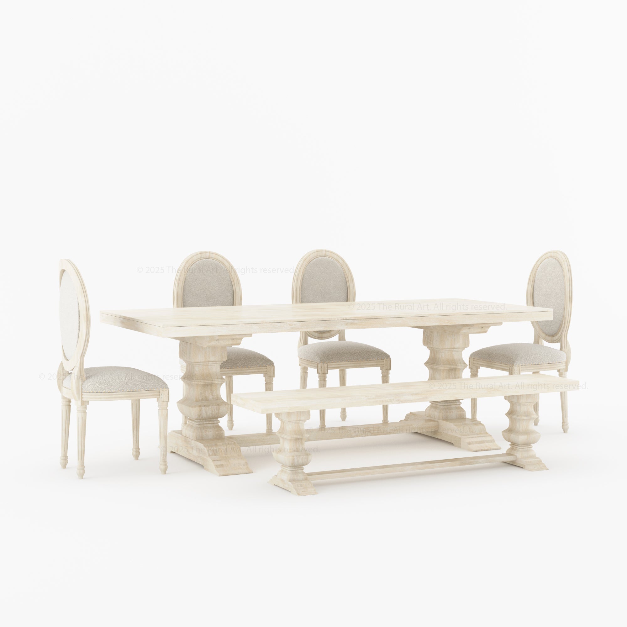 Crossett Solid Wood Dining Table Set with Upholstered Chairs Optional Bench