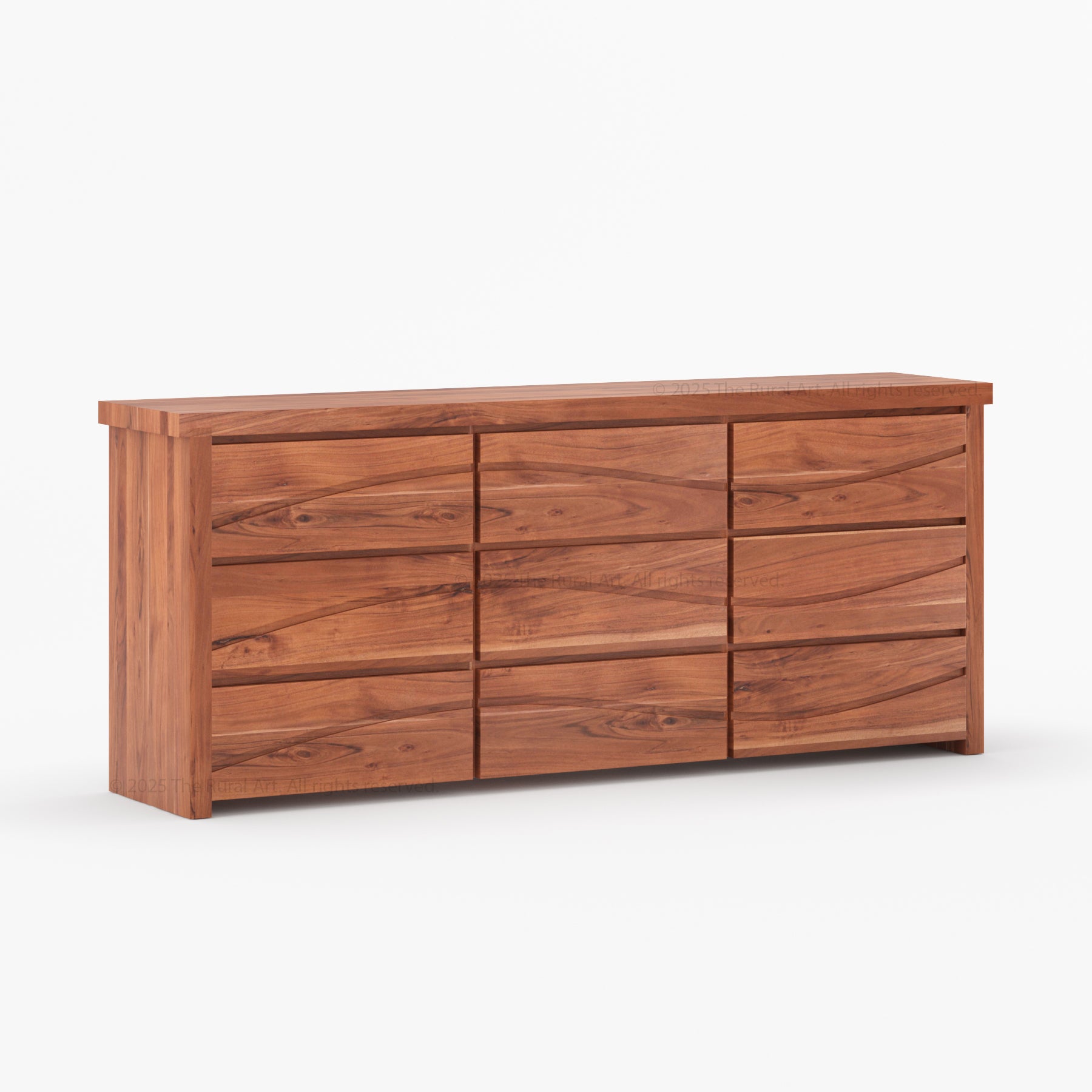 Seabrook Real Wood Drawer Dresser with Wave-Carved Fronts