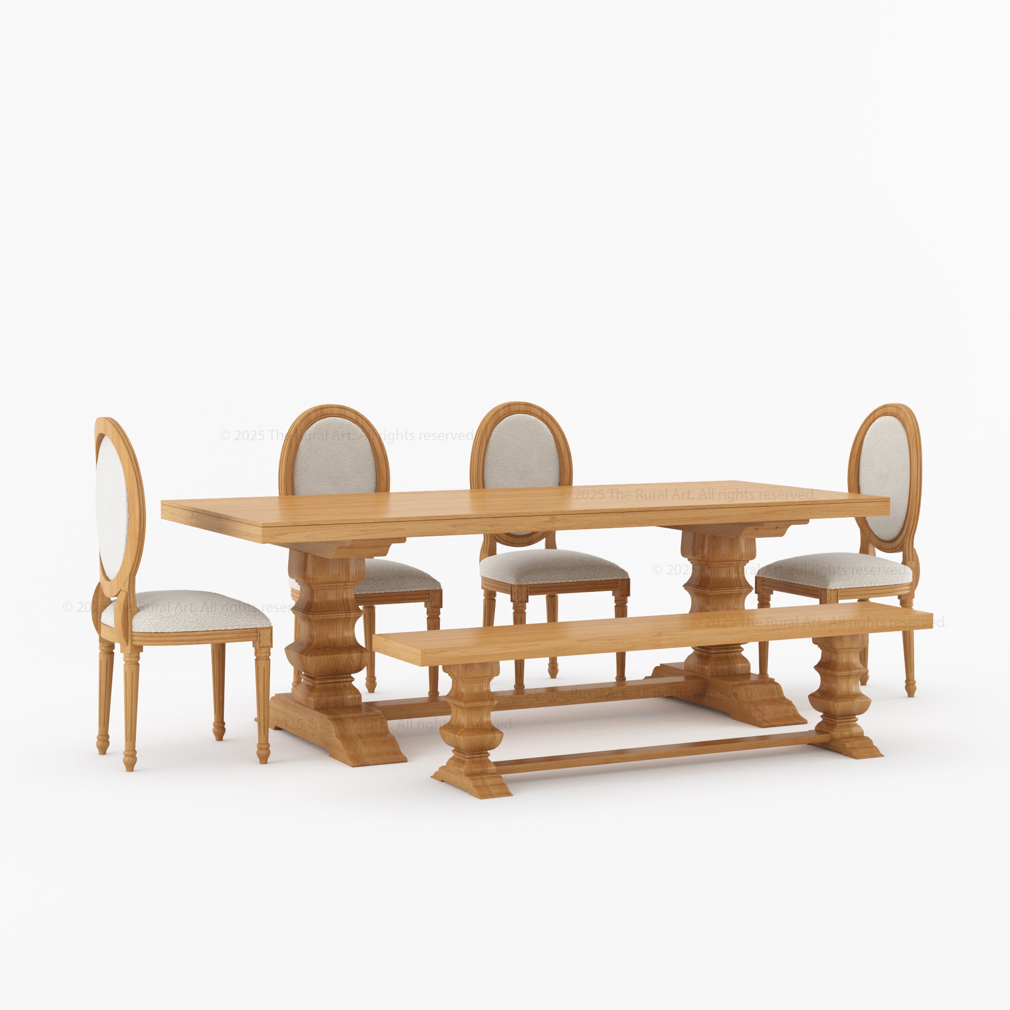 Crossett Solid Wood Dining Table Set with Upholstered Chairs Optional Bench