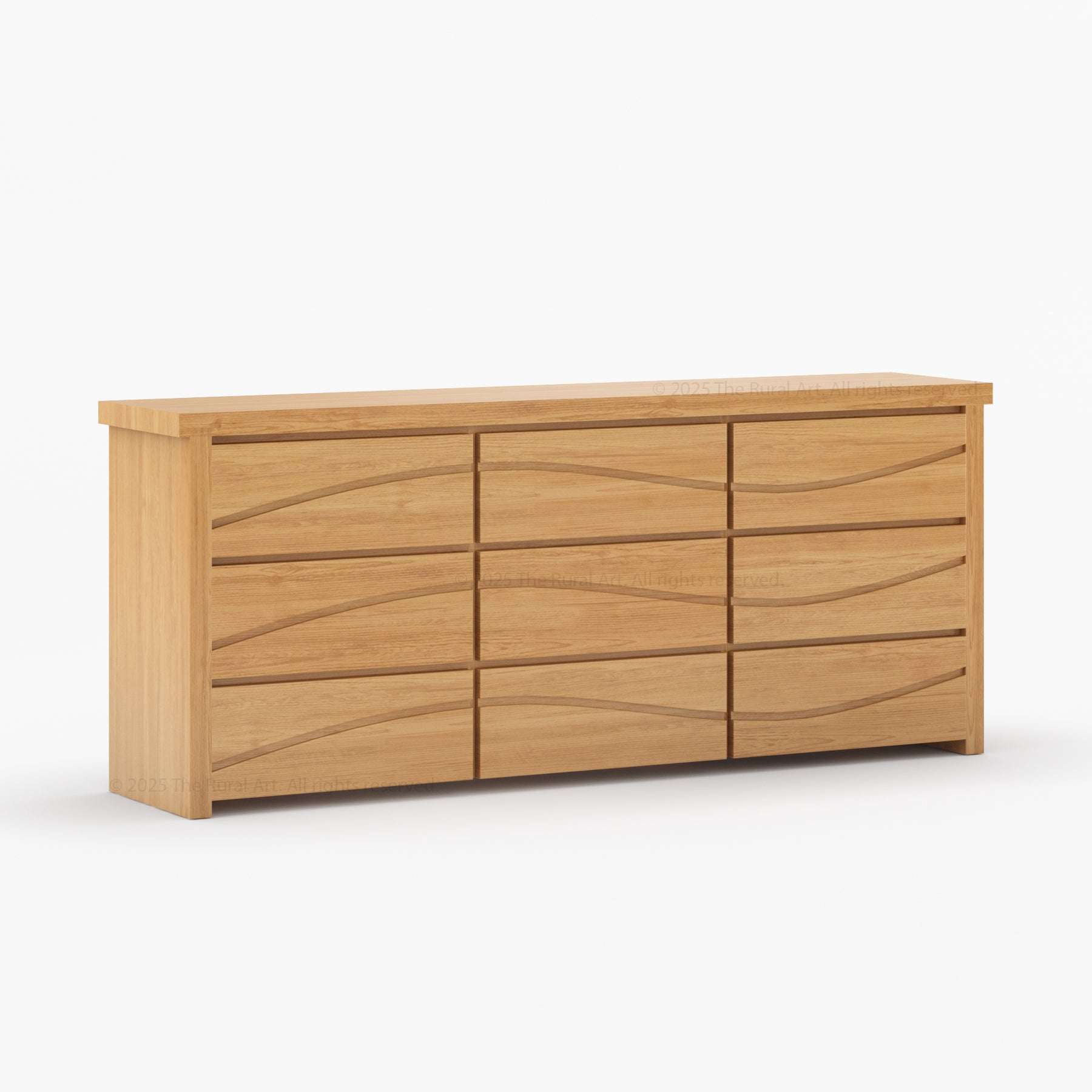Seabrook Real Wood Drawer Dresser with Wave-Carved Fronts