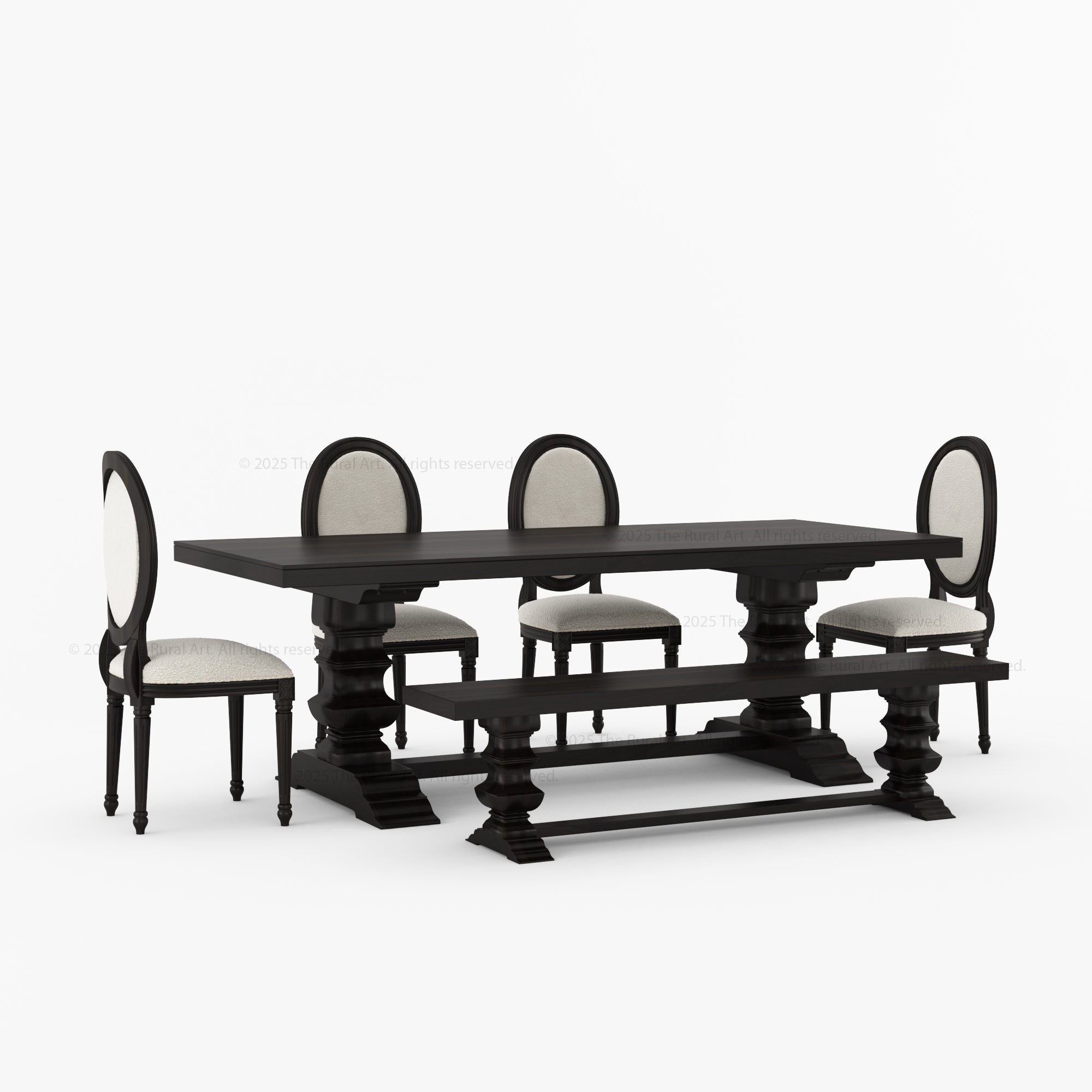 Crossett Solid Wood Dining Table Set with Upholstered Chairs Optional Bench