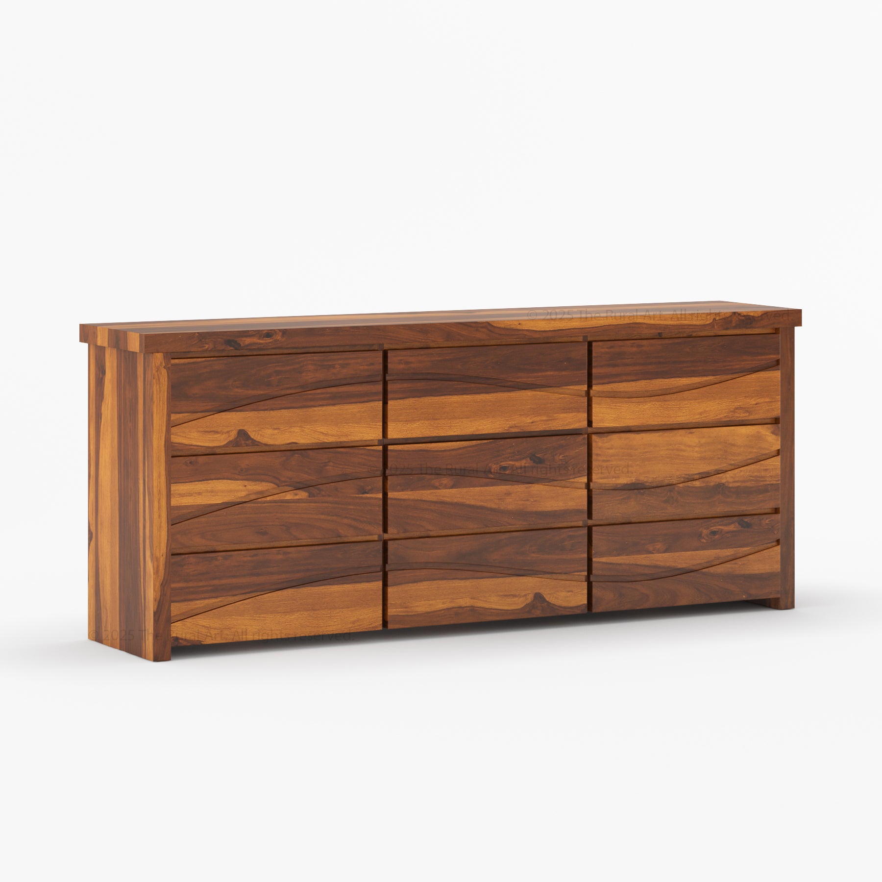 Seabrook Real Wood Drawer Dresser with Wave-Carved Fronts