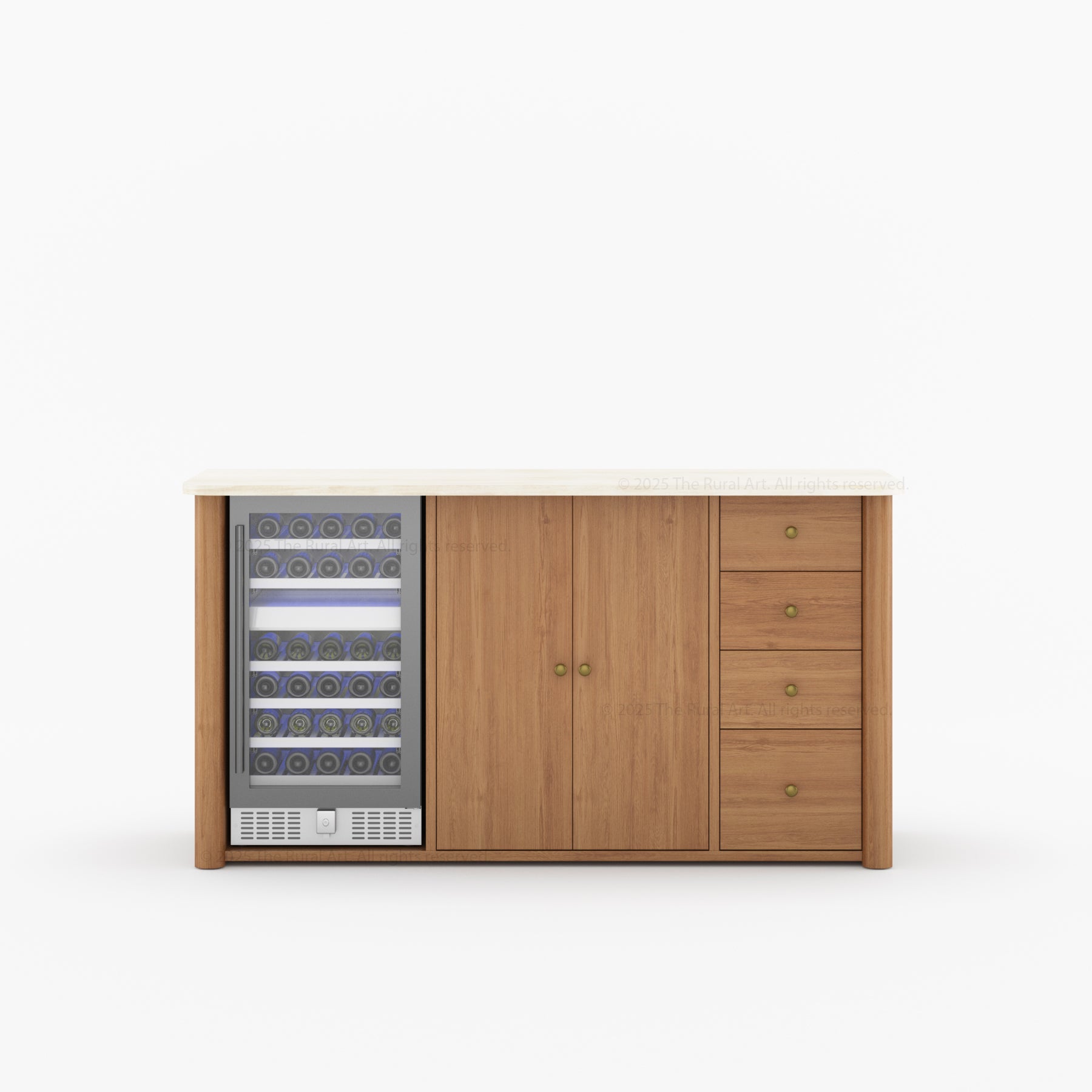 Blytheville Dual Tone Sideboard with Mini Fridge Space