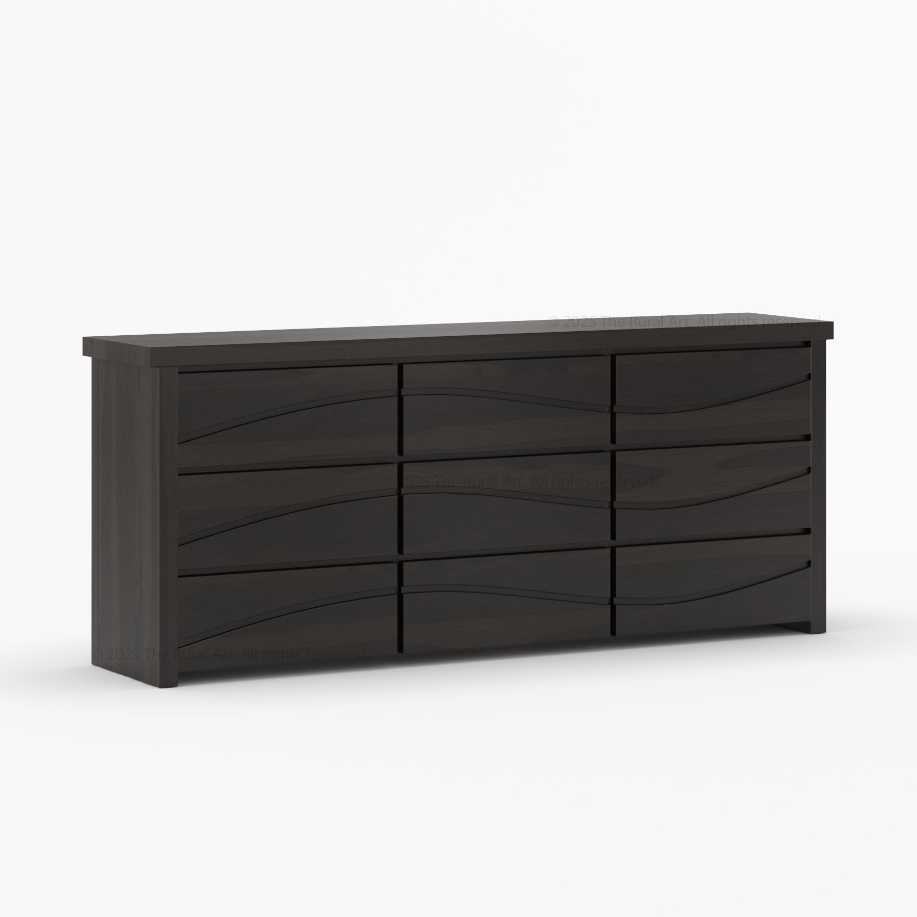 Seabrook Real Wood Drawer Dresser with Wave-Carved Fronts
