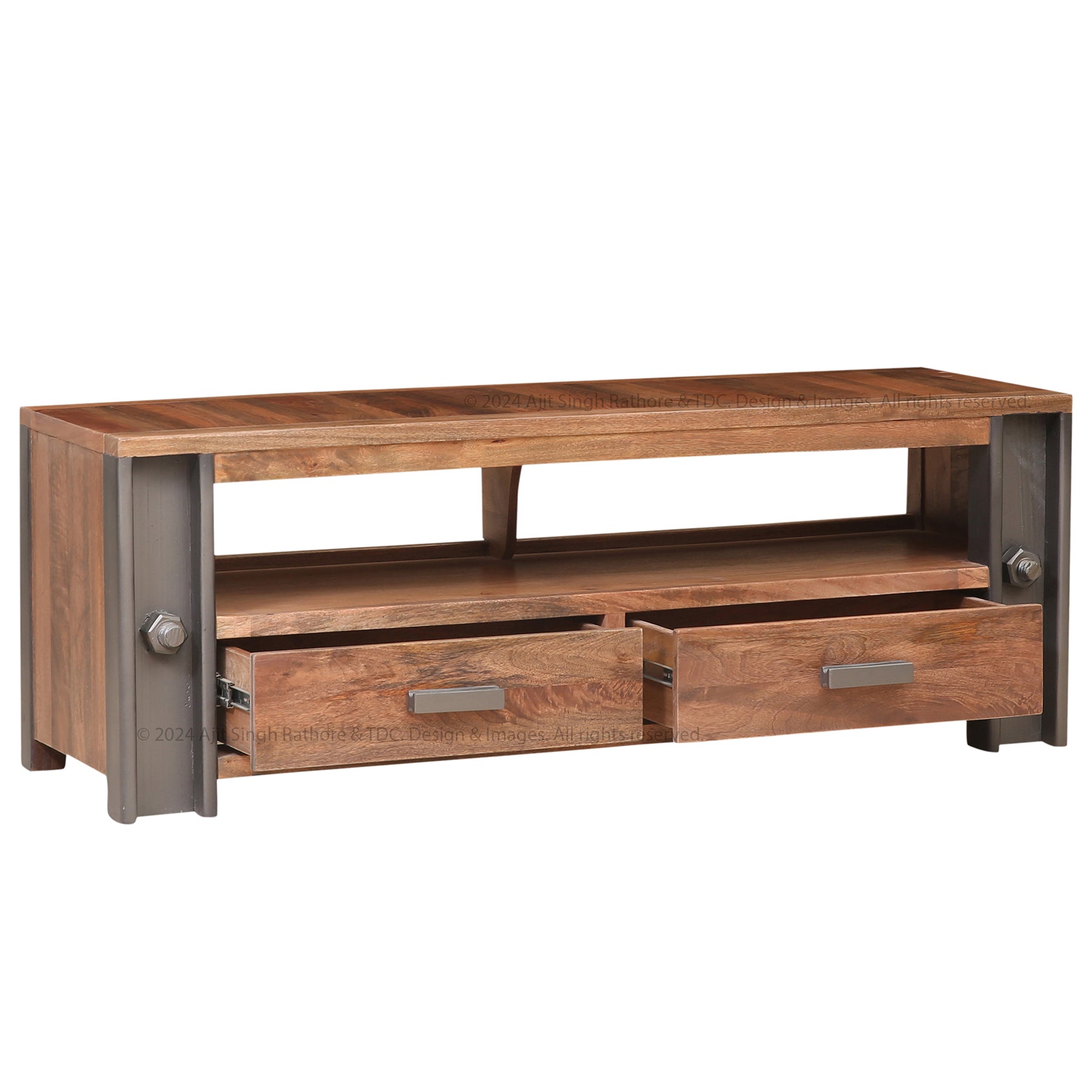 Camden Industrial Solid Wood TV Stand & Media Console