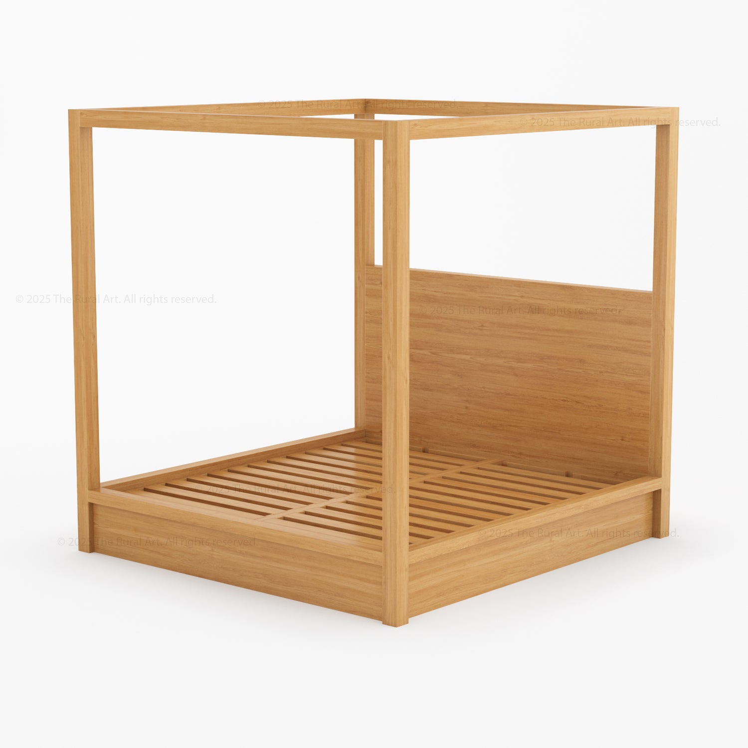 Orlando Solid Wood Canopy Platform Bed with Tall Headboard