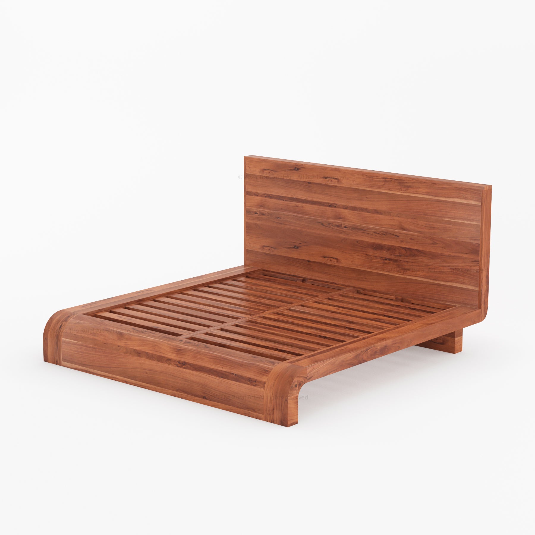 Stockton Solid Wood Curved Platform Bed