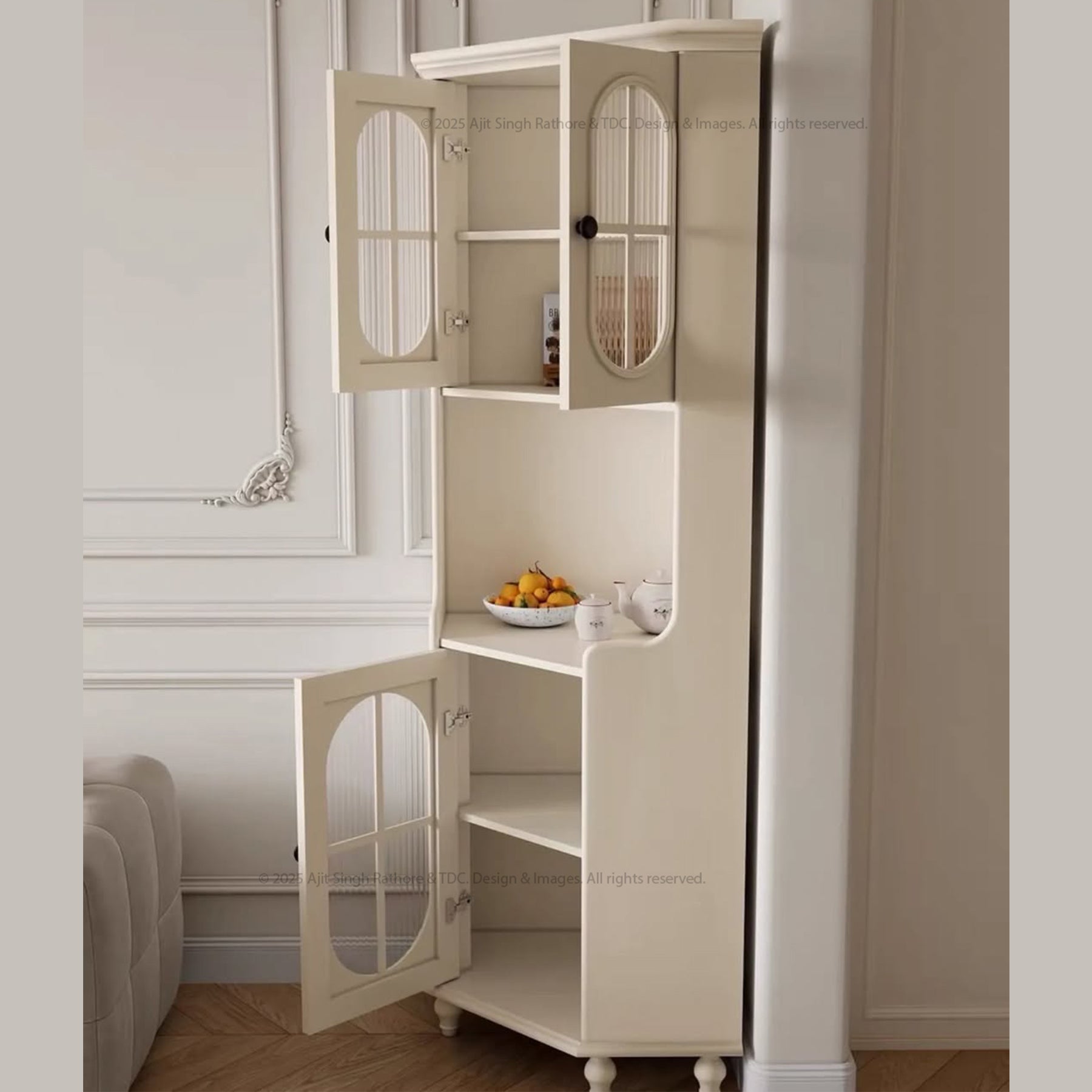 Dothan Classic Corner Display Cabinet Bookcase