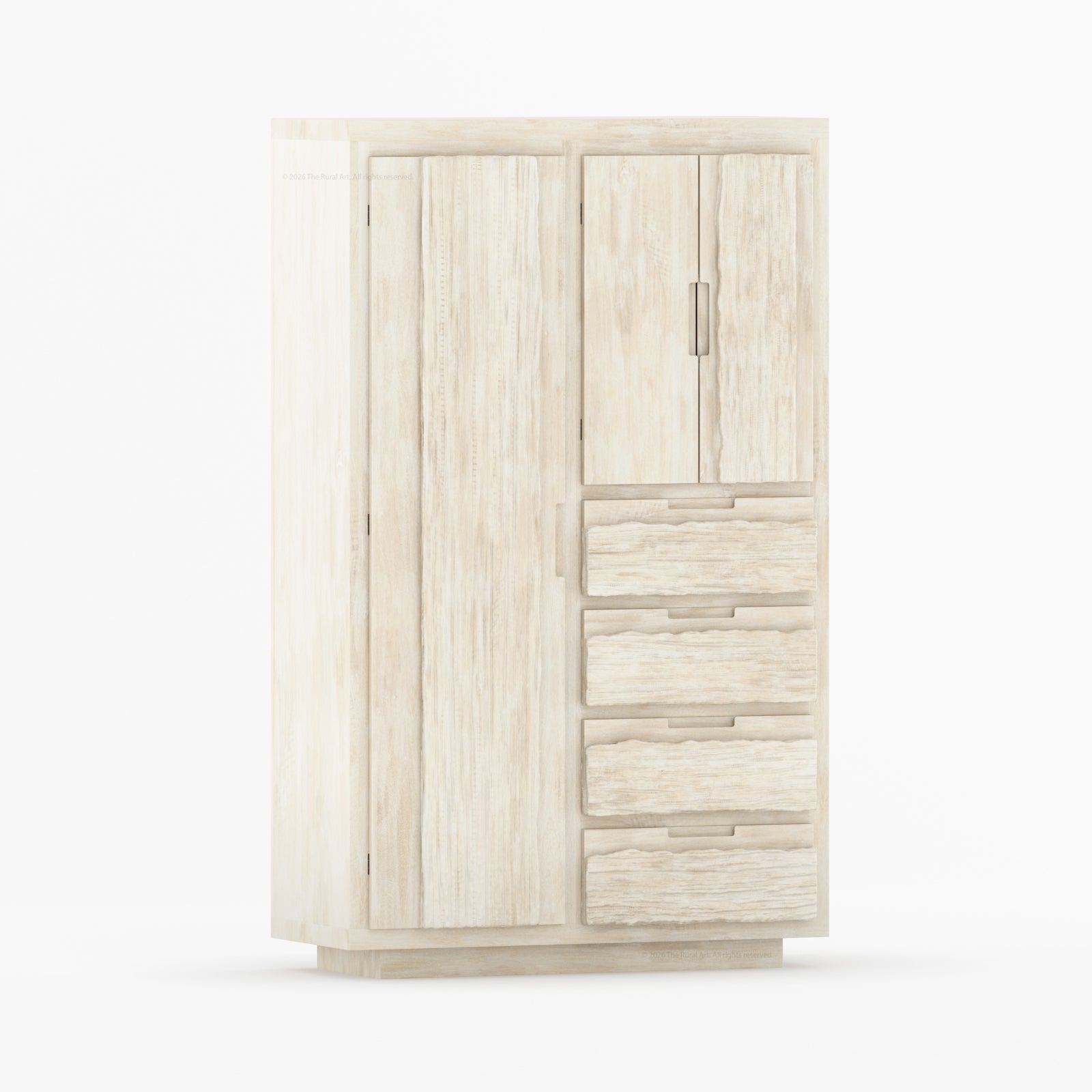 Nome Modern Solid Wood Armoire with Drawers and Hanging Storage