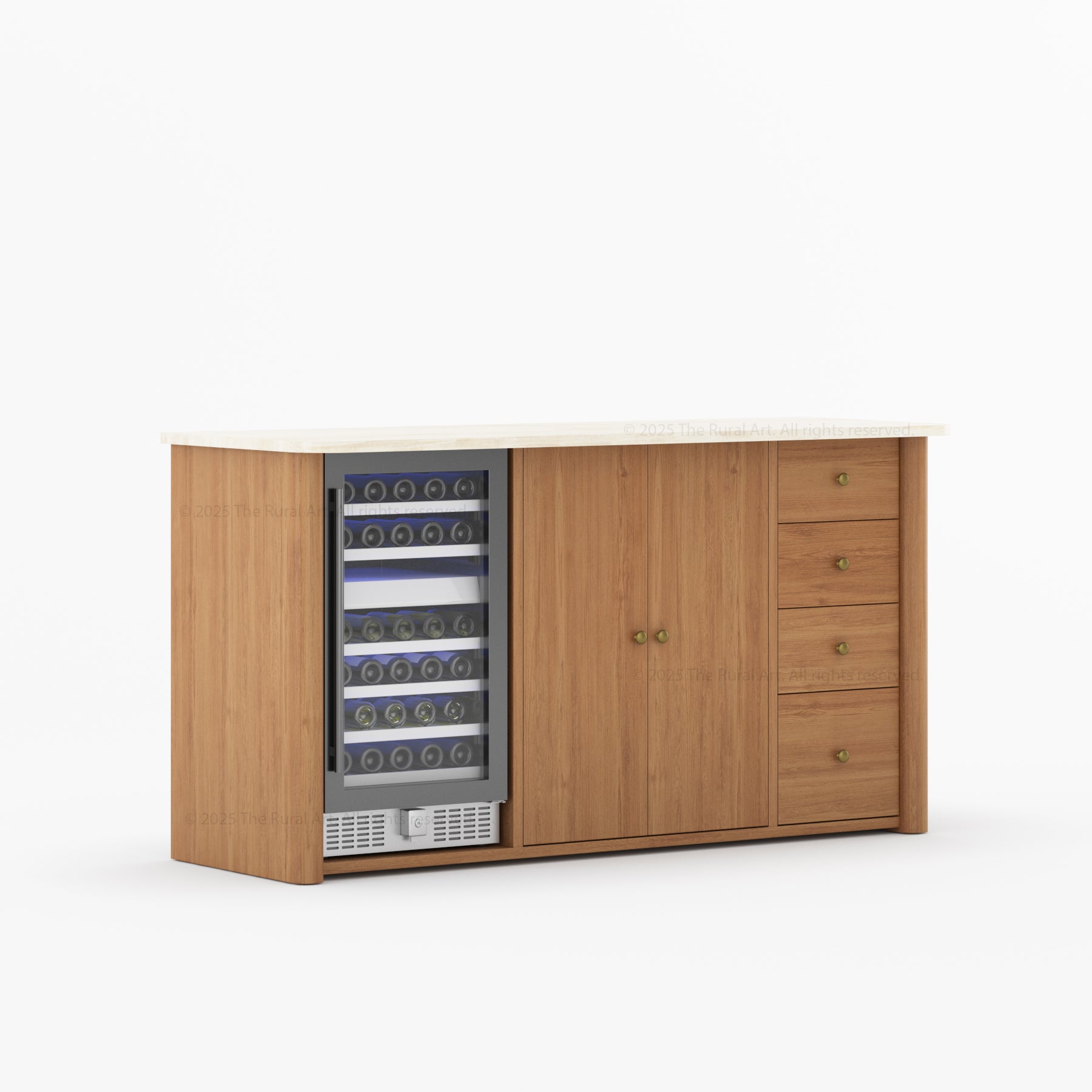 Blytheville Dual Tone Sideboard with Mini Fridge Space