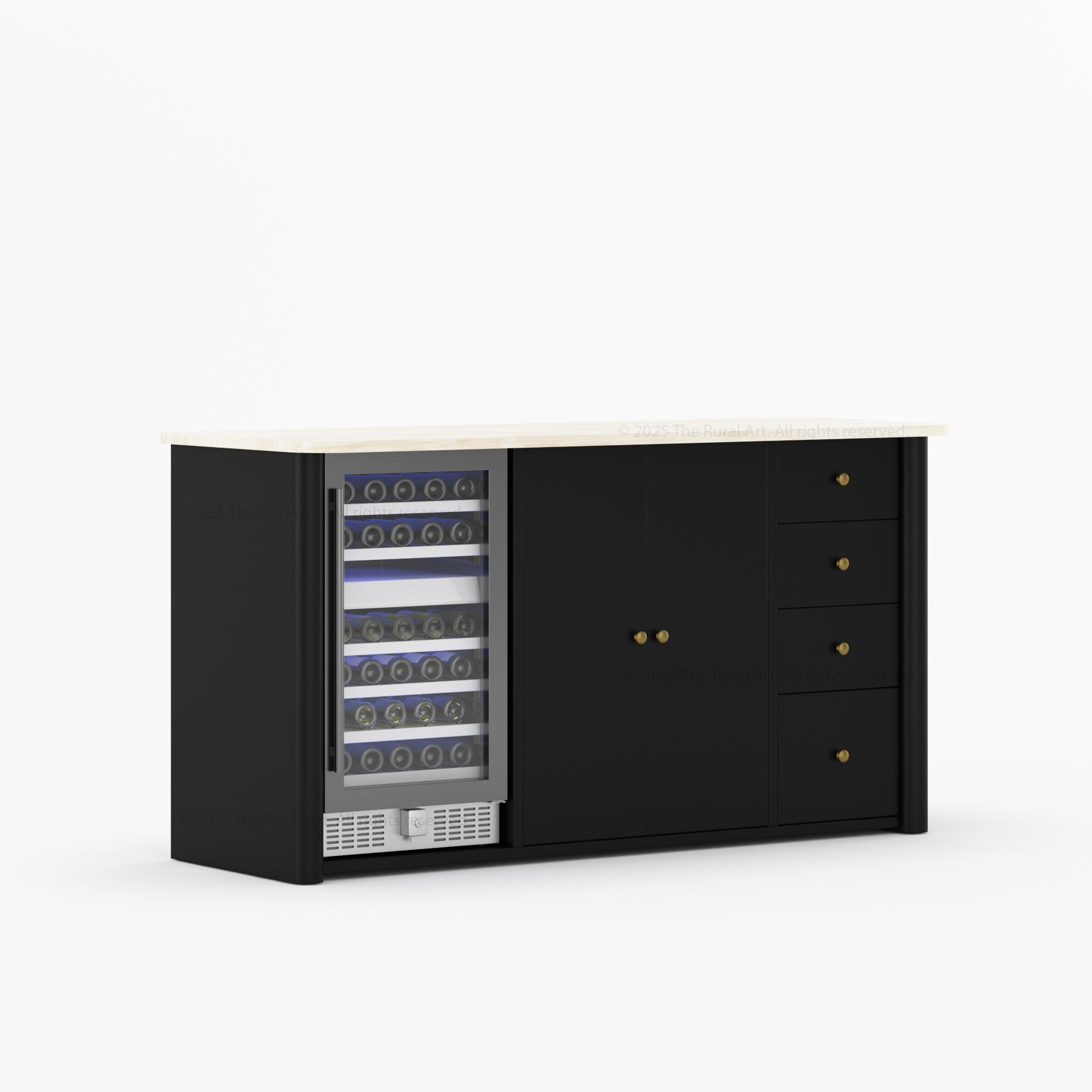 Blytheville Dual Tone Sideboard with Mini Fridge Space