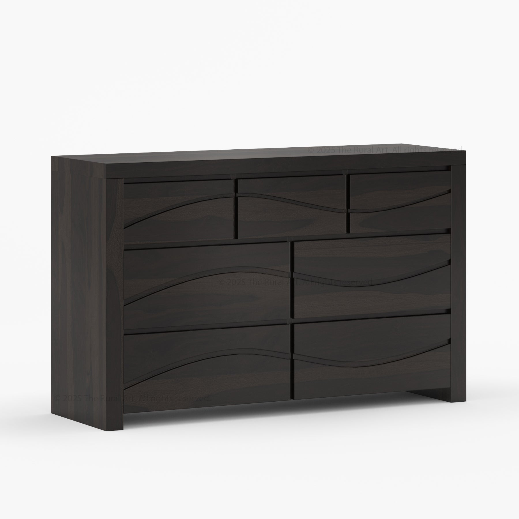Seabrook Real Wood Drawer Dresser with Wave-Carved Fronts