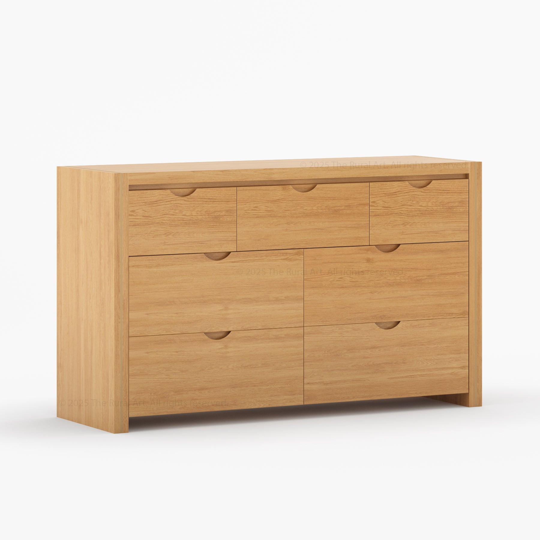 Branson Solid Wood Tall Dresser with Brass Inlay Accents