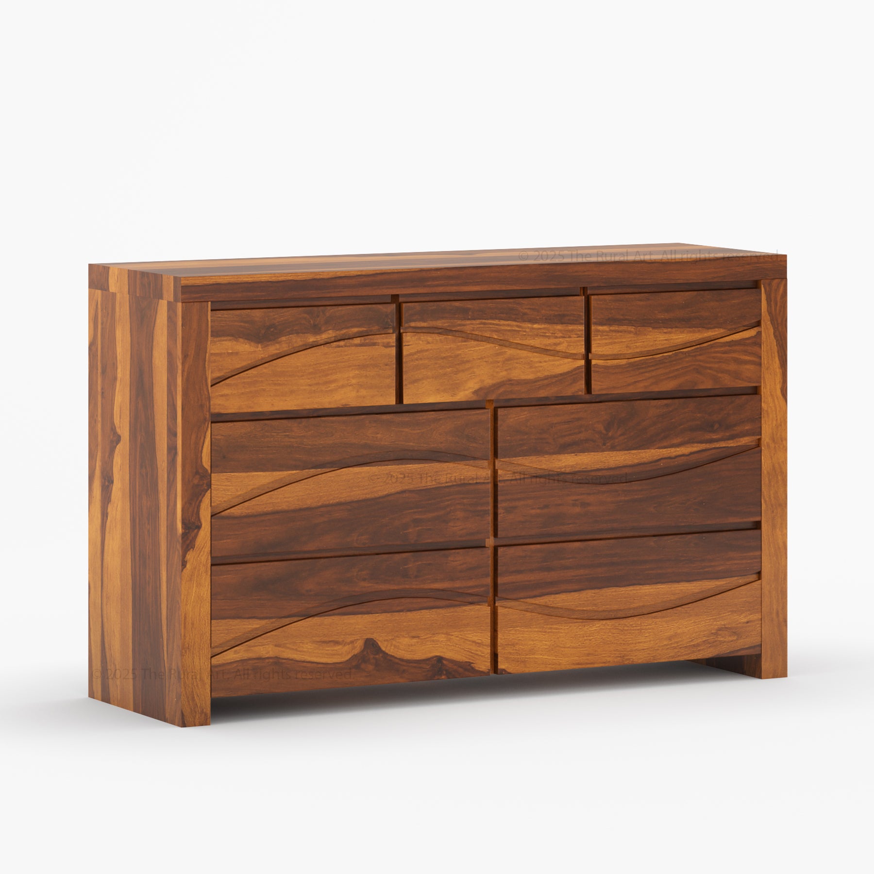 Seabrook Real Wood Drawer Dresser with Wave-Carved Fronts