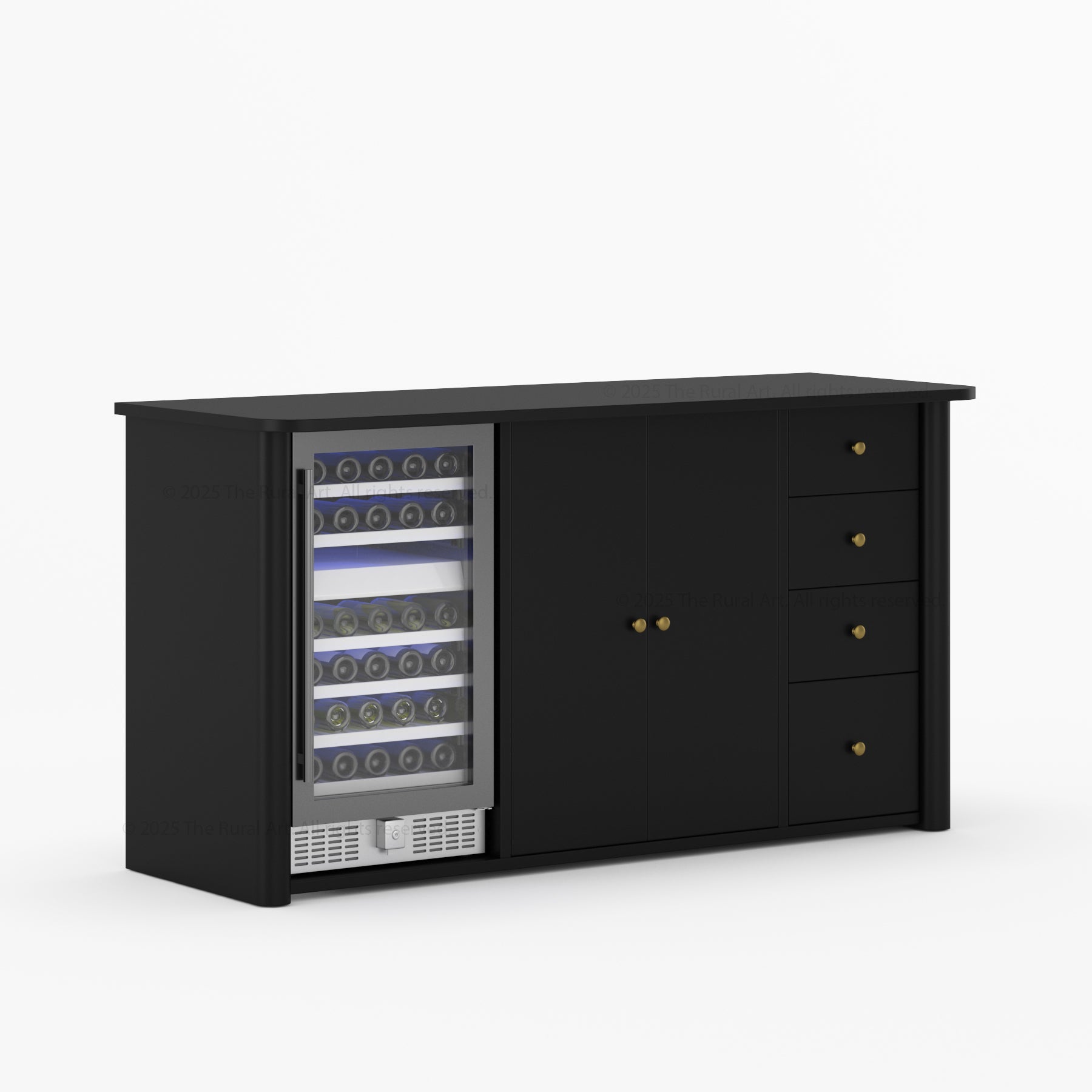 Blytheville Dual Tone Sideboard with Mini Fridge Space