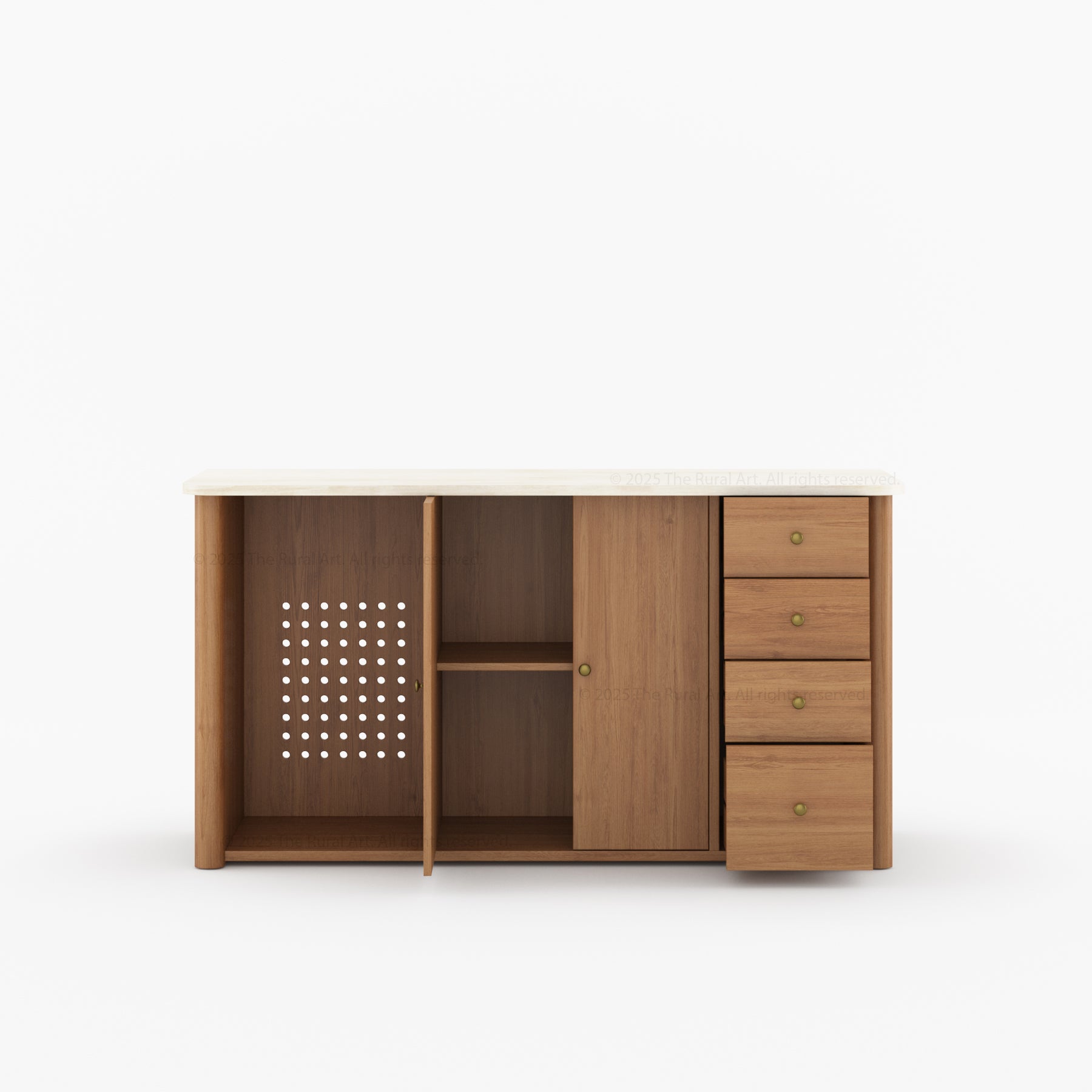 Blytheville Dual Tone Sideboard with Mini Fridge Space