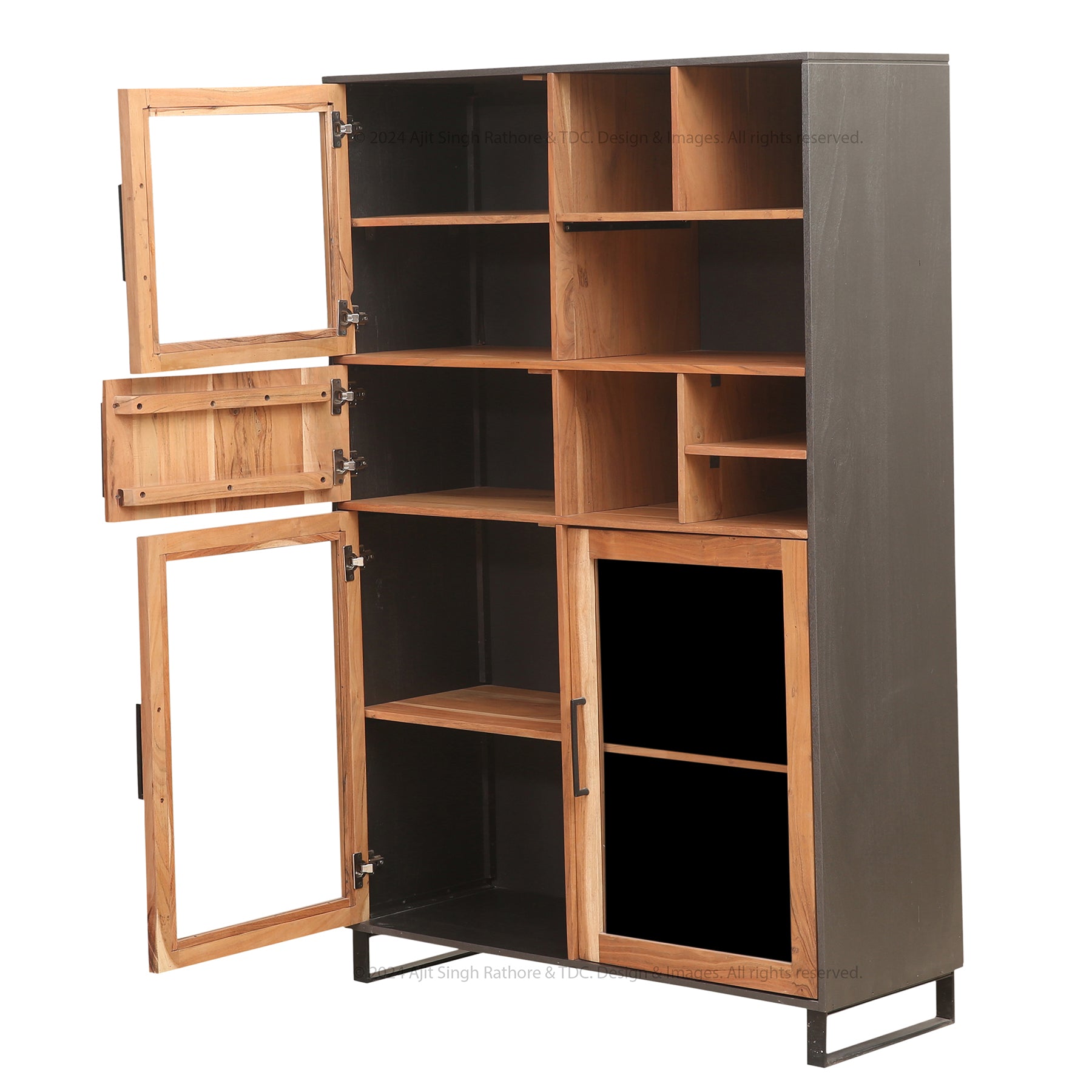 Perth Industrial Modern Rustic Bookshelf & Display Unit