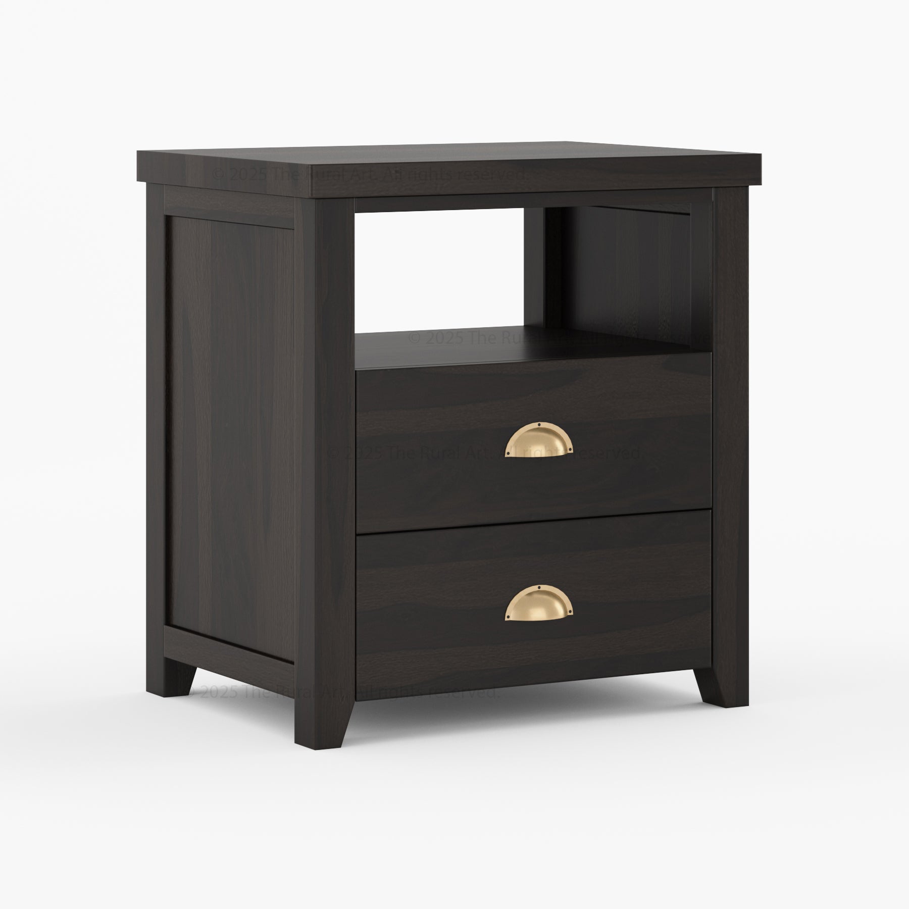 Baytown Solid Wood Nightstand with Drawer and Open Shelf