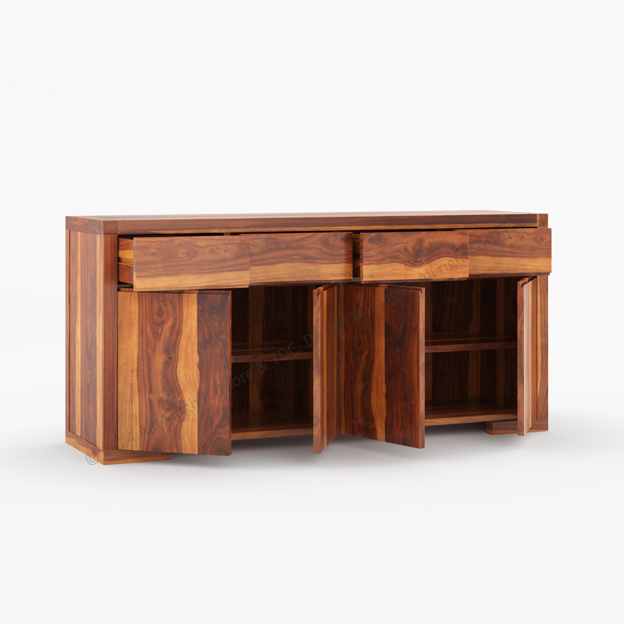 Arcadia Solid Wood Buffets Sideboard With Four Drawers