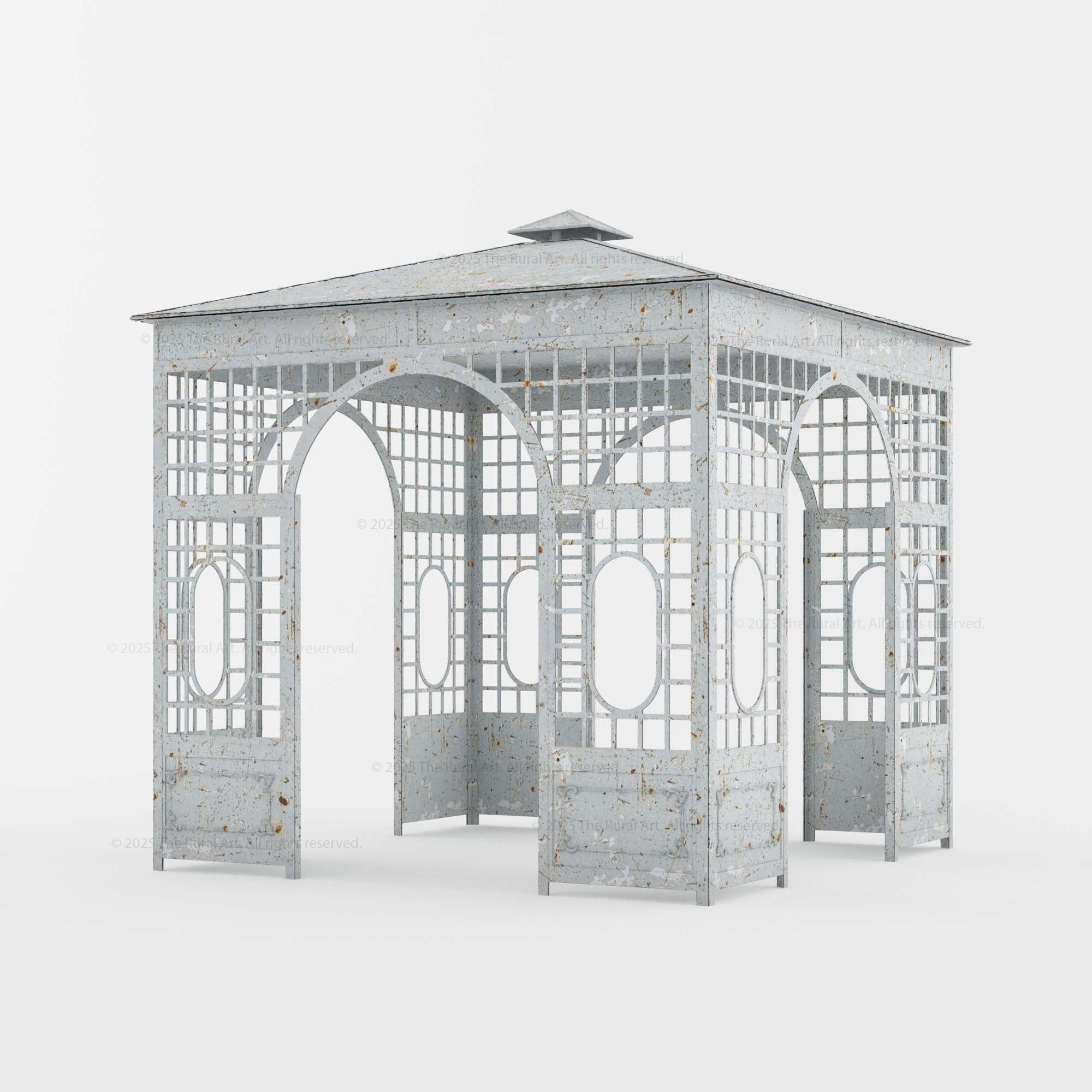 Old Estate Wrought Iron Garden Gazebo – Timeless Architectural Elegance