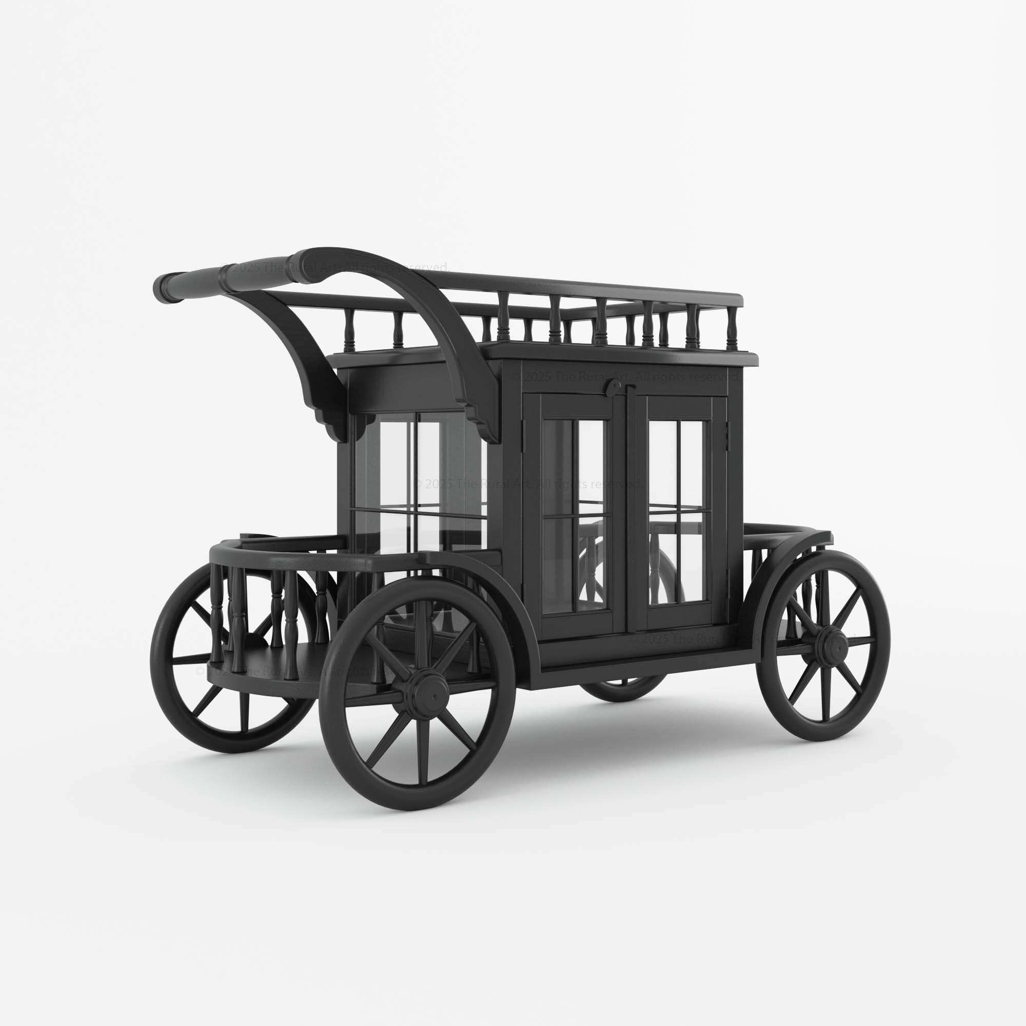 Scarlet Carriage Bar Cart – Premium One-of-a-Kind Serving & Coffee Trolley