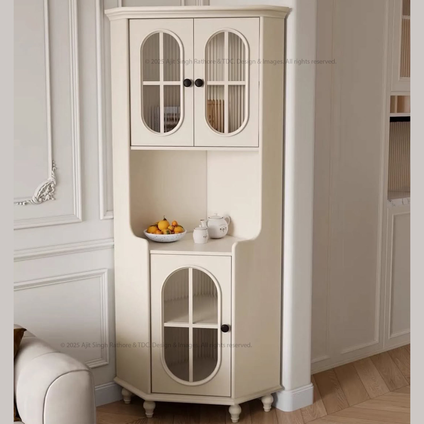 Dothan Classic Corner Display Cabinet Bookcase