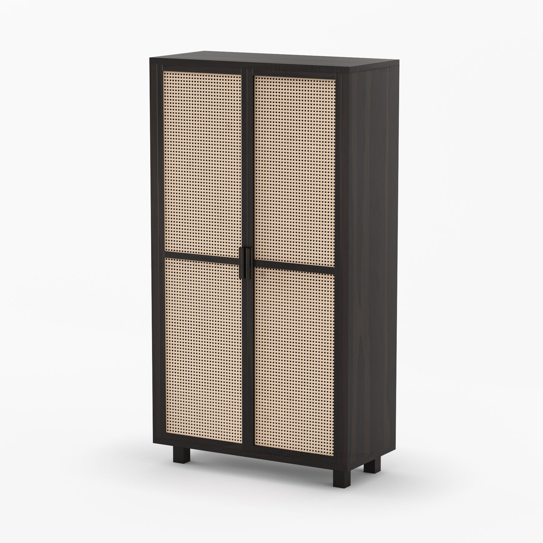 Davis Solid Wood Cane Wardrobe Armoire Cabinet