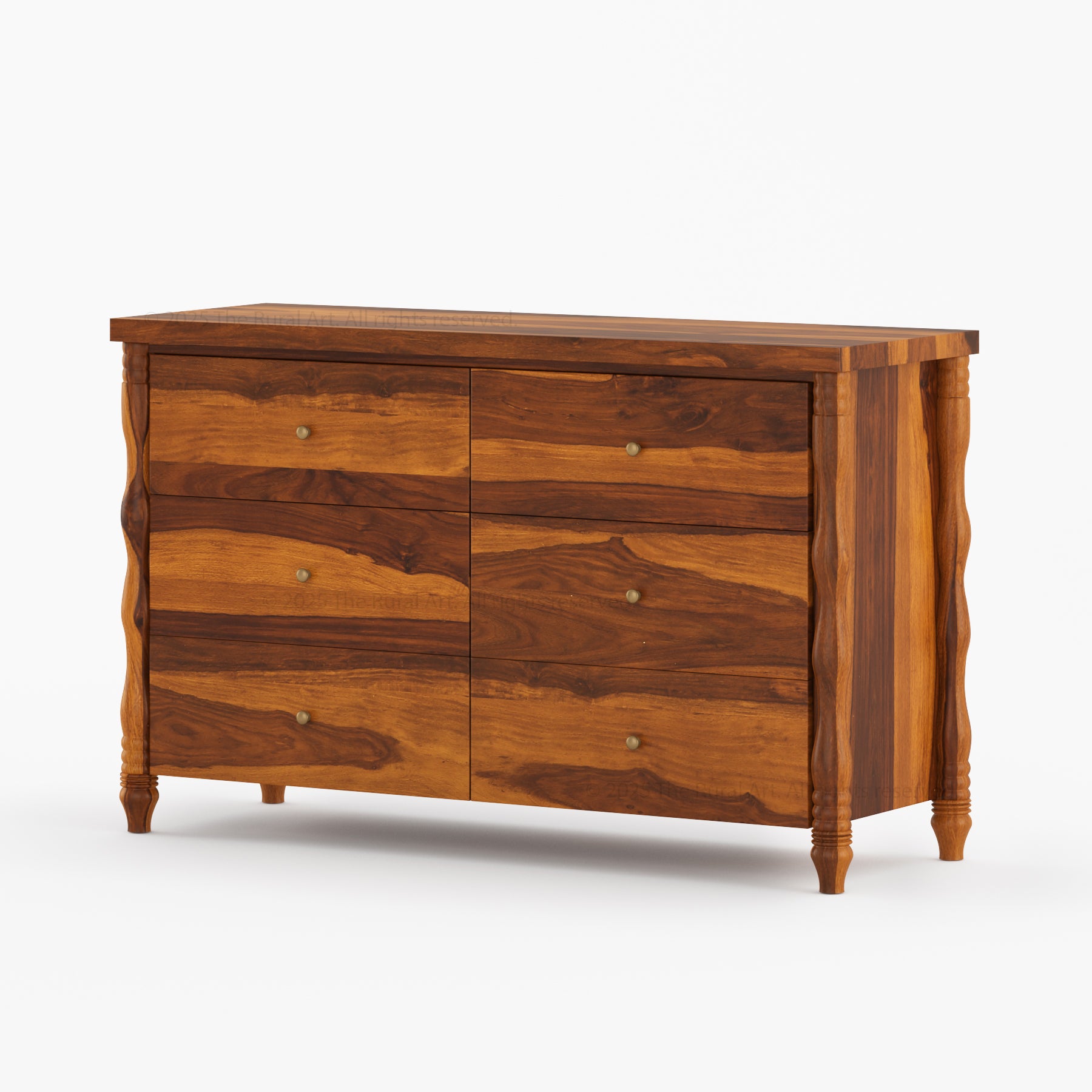 Jasper Handcrafted Solid Wood Bedroom Set with Turned Legs & Sculpted Profiles