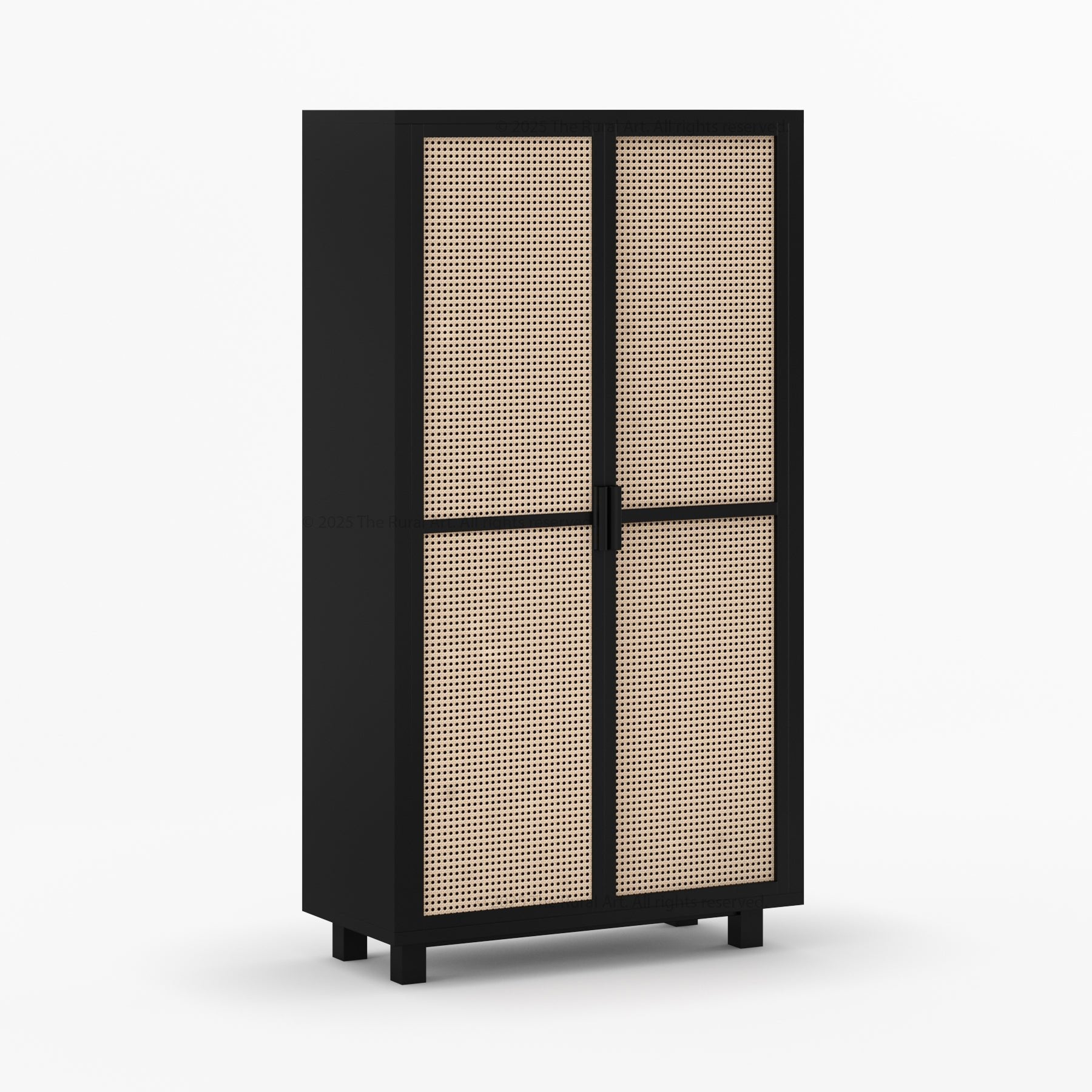 Davis Solid Wood Cane Wardrobe Armoire Cabinet