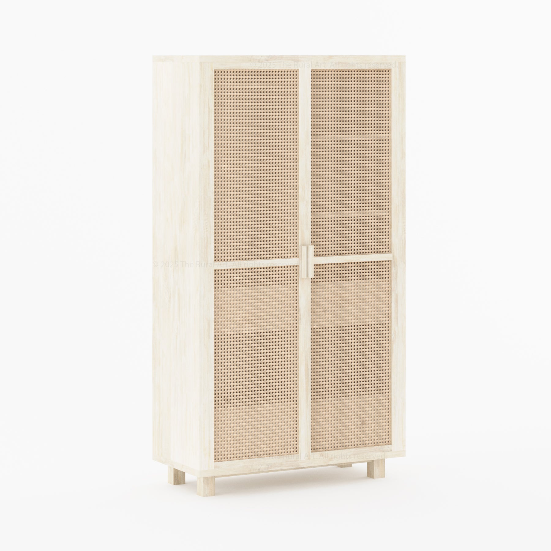 Davis Solid Wood Cane Wardrobe Armoire Cabinet