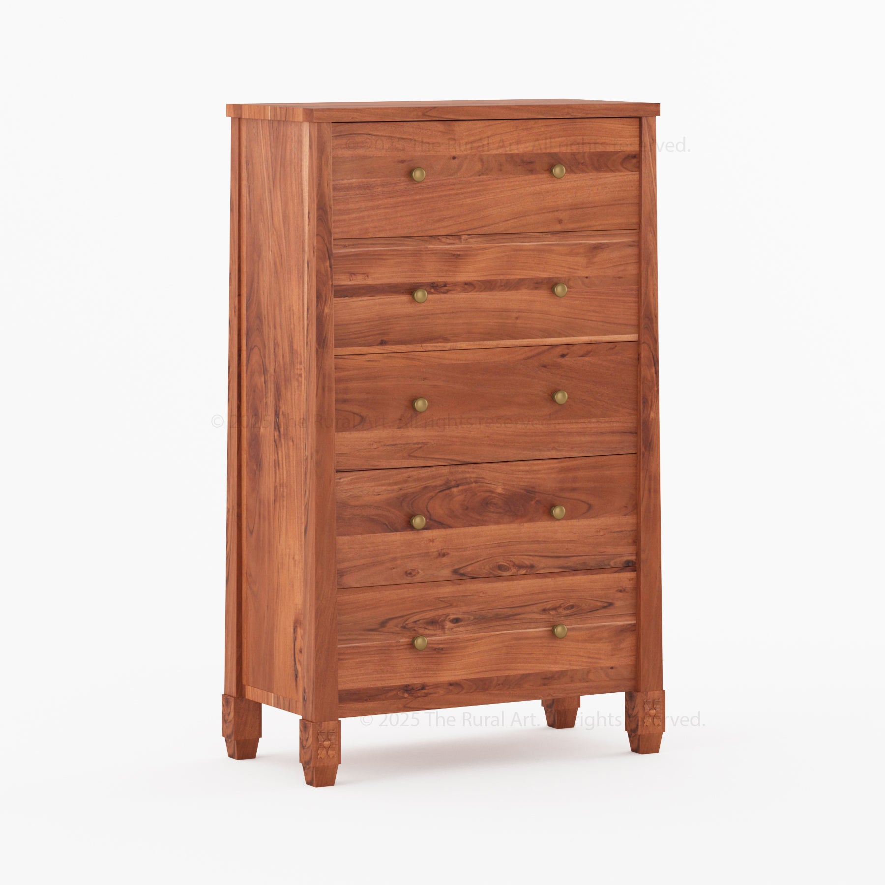 Dothan Solid Wood Dresser with Carved Floral Legs