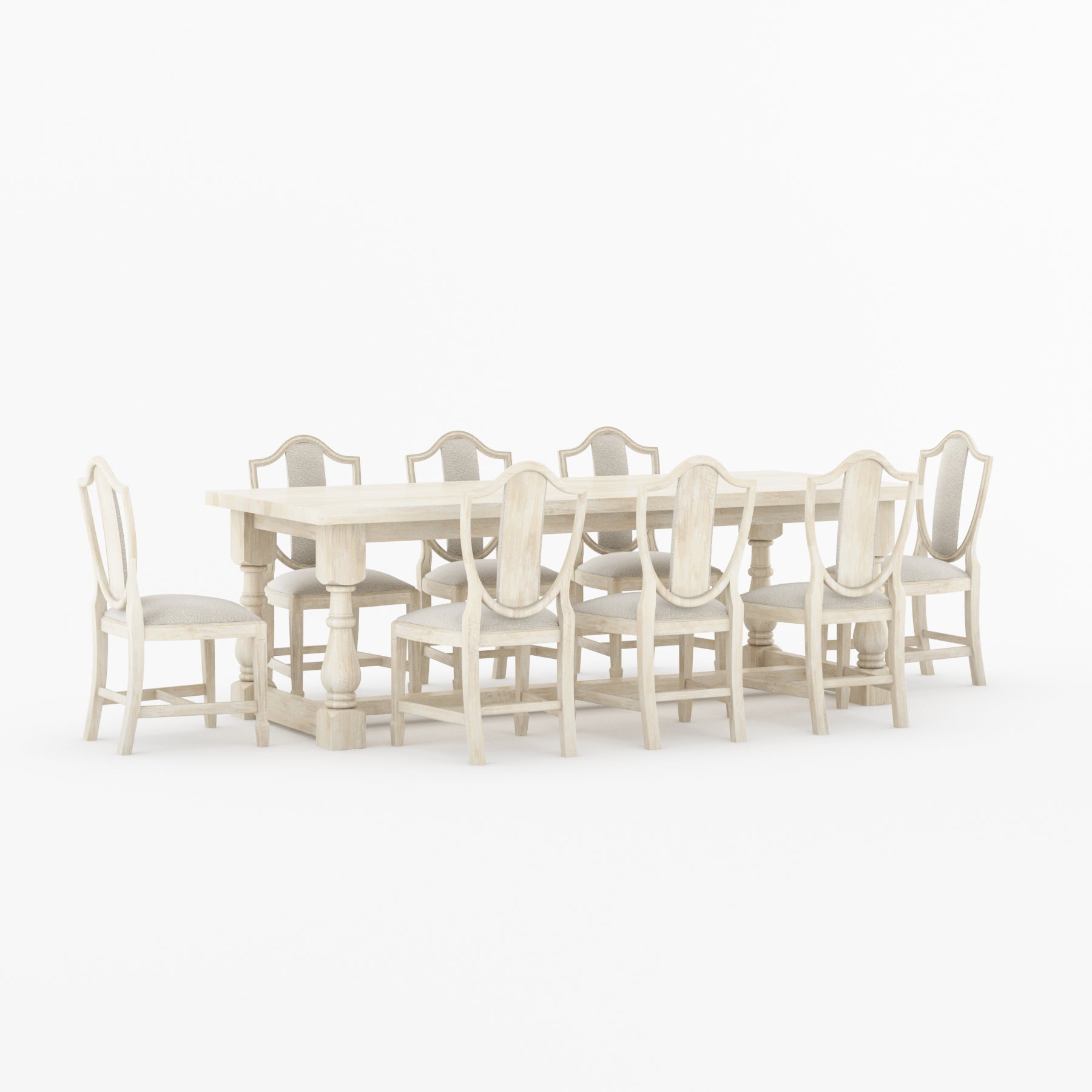 Bisbee Solid Wood Dining Table & Upholstered Chair Set