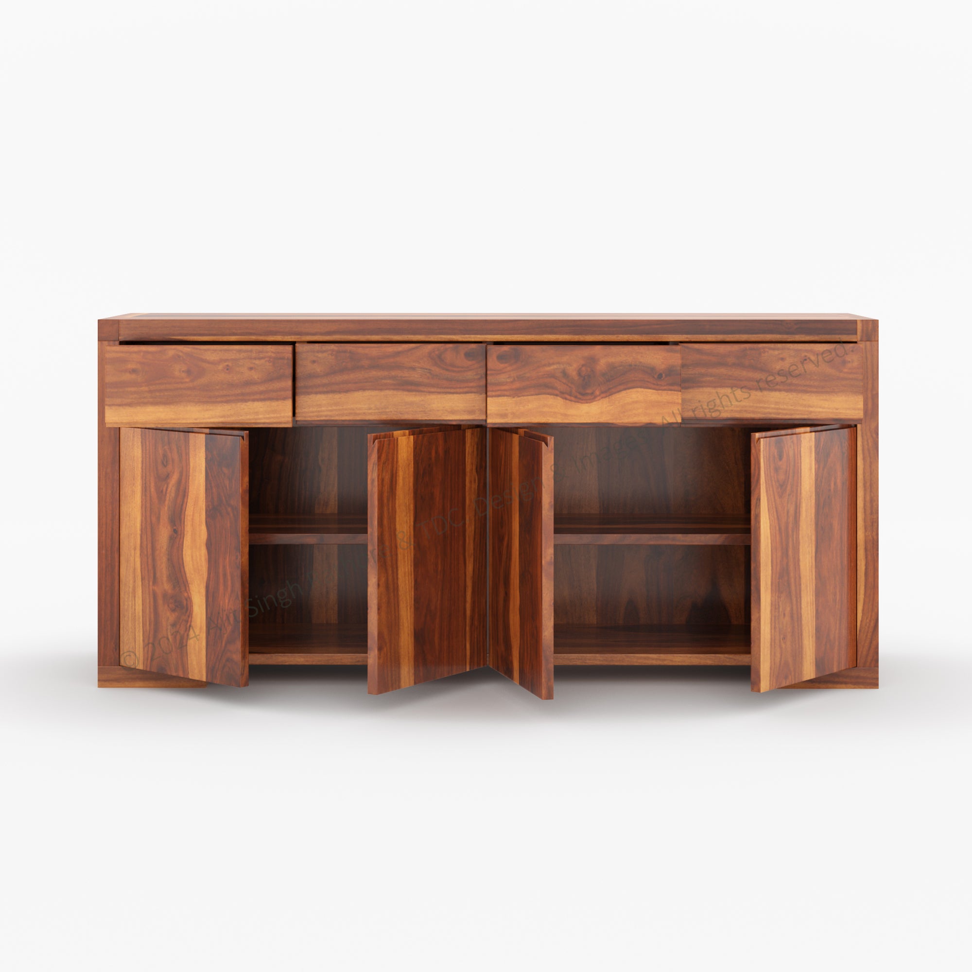 Arcadia Solid Wood Buffets Sideboard With Four Drawers
