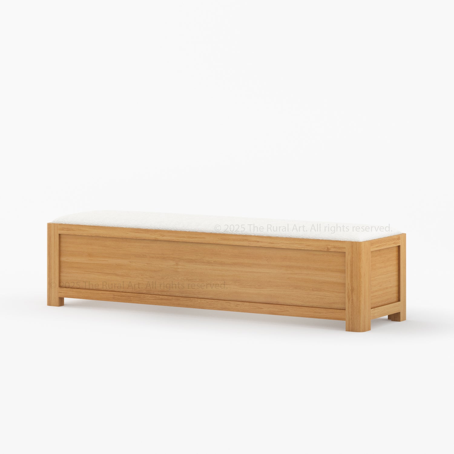 Beverly Bedside Bench | Solid Wood Frame with Upholstered Seat