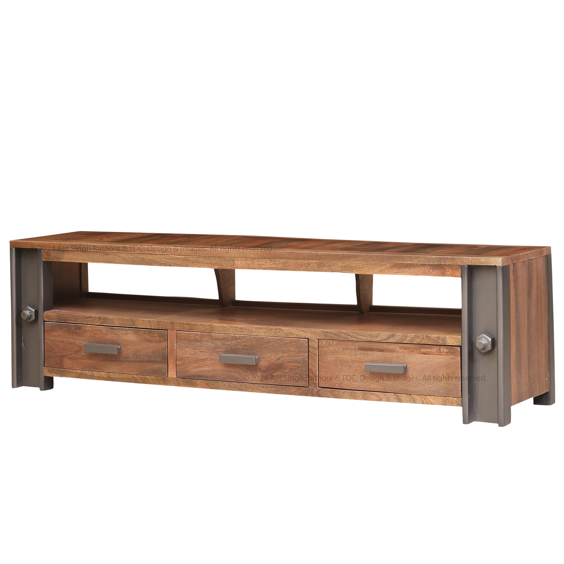 Camden Industrial Solid Wood TV Stand & Media Console